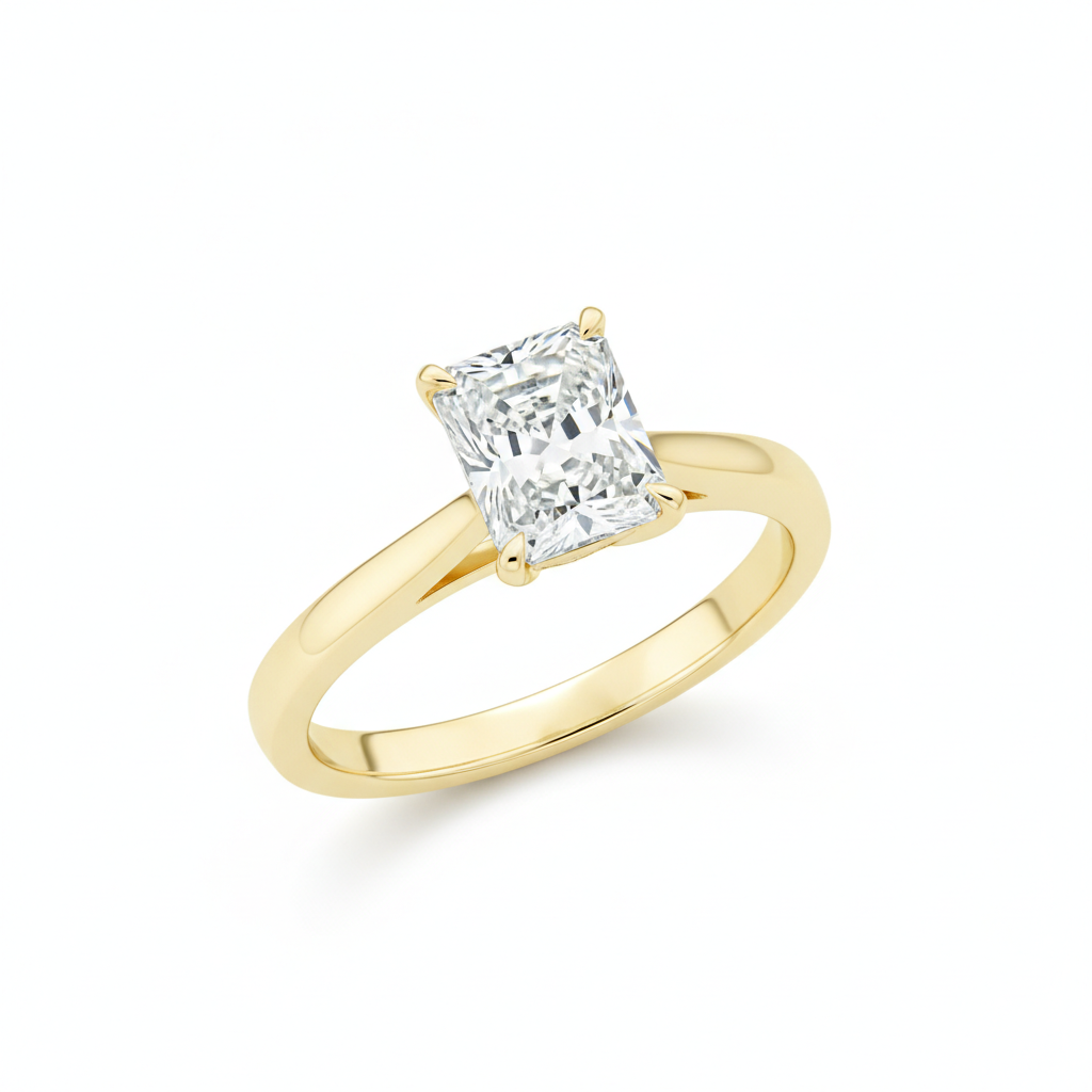 The 'Modern Embrace' Radiant Split Shank Engagement Ring