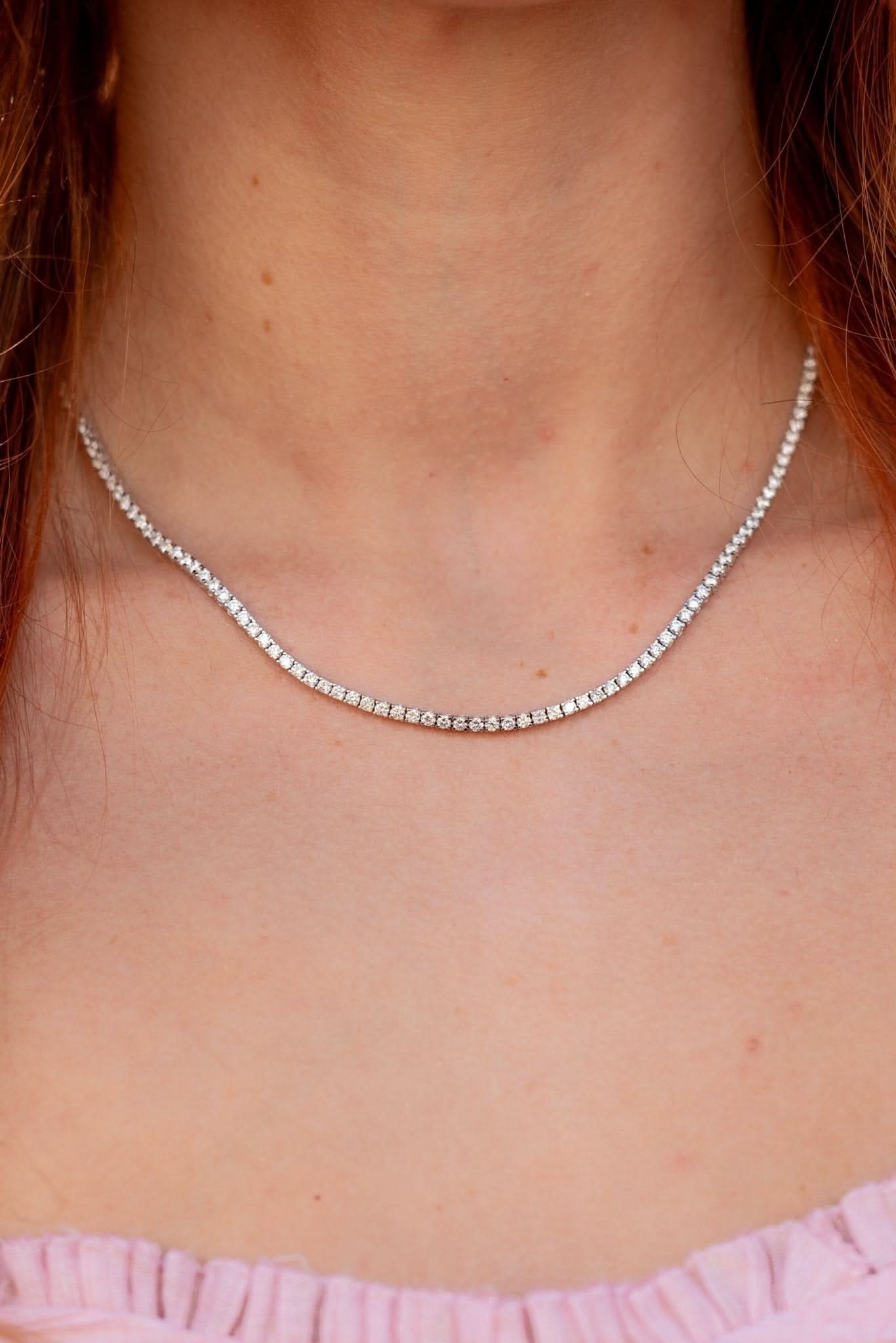 Core Lab Diamond Tennis Necklace — View 1 of custom handcrafted Lab Diamond jewellery in 14K Gold