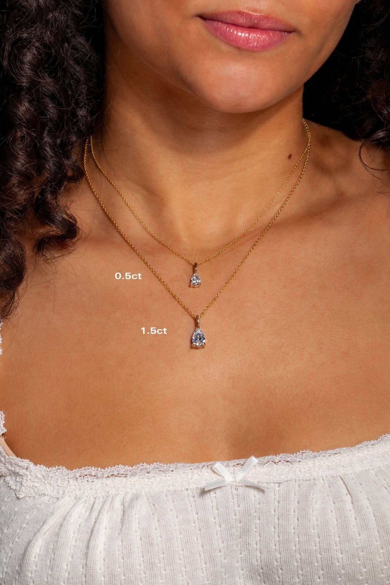 2ct Core Pear Solitaire Diamond Necklace