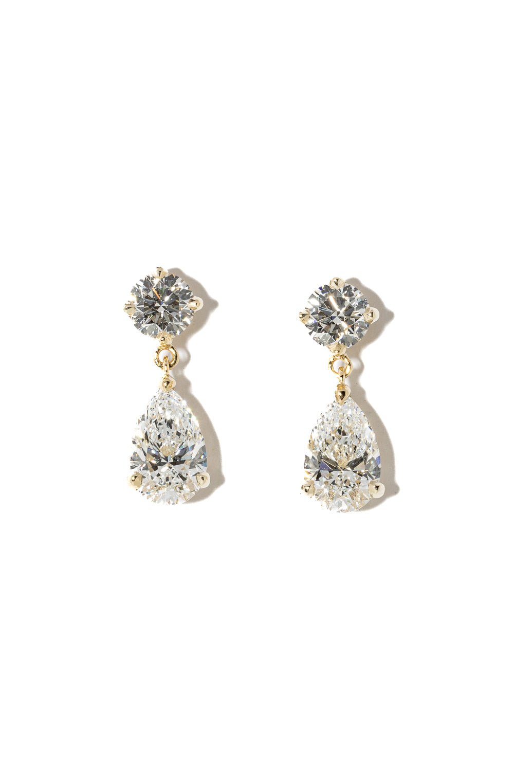 2.3ct Round and Pear Drop Studs