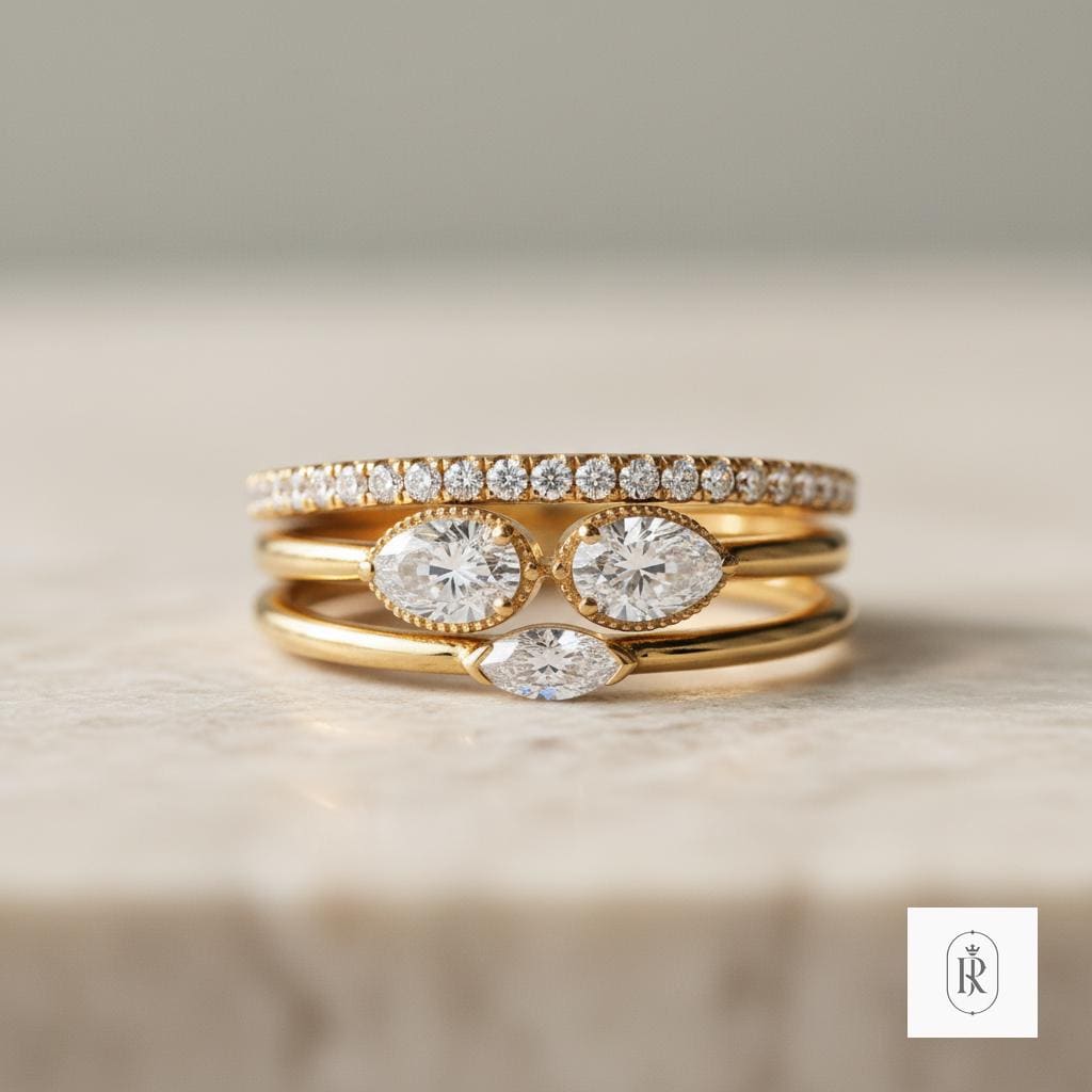 Oval Pear Engagement Ring: Lab Diamonds in 14K Gold (Two Stone) — View 1 of custom handcrafted Lab Diamond jewellery in 14K White Gold