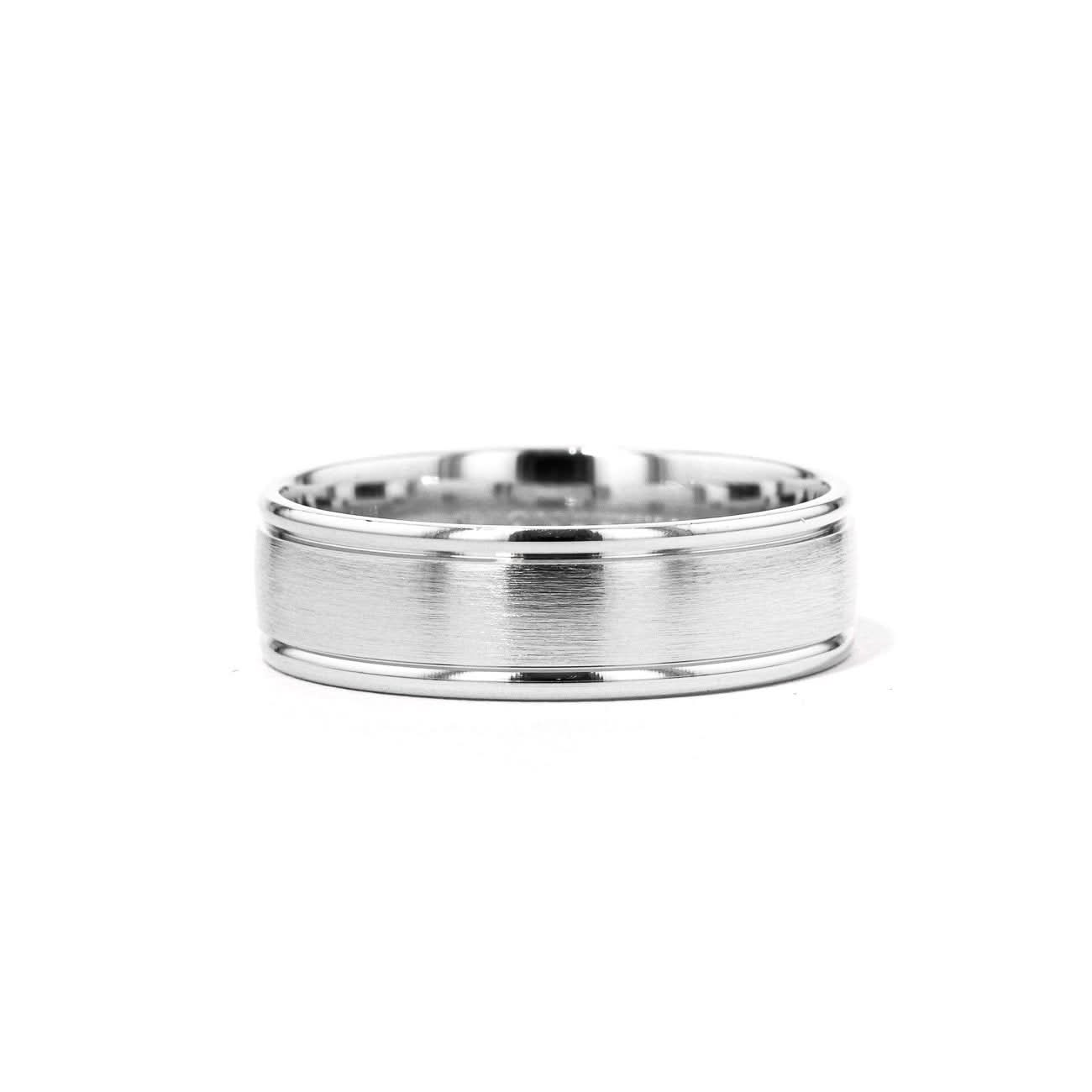 6.5mm Satin Finish Polish Edge Gold Ring