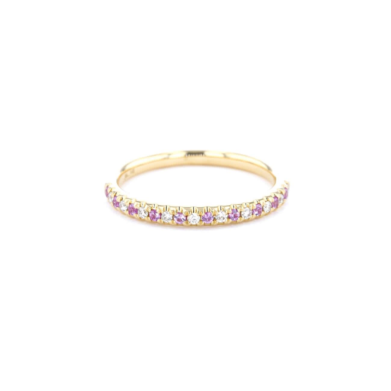2.2mm Pavé Diamond & Pink Sapphire Ring