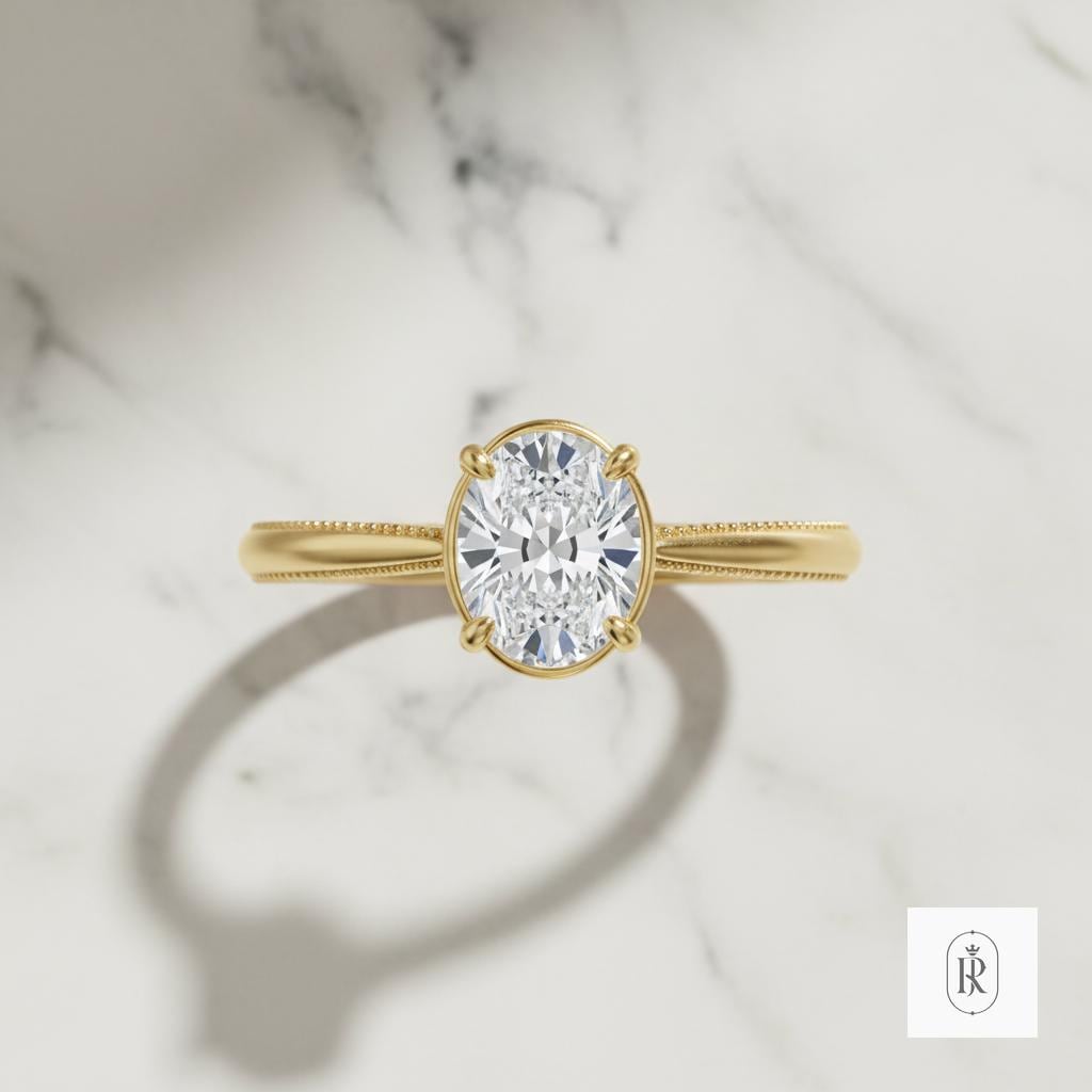 Engagement Ring: Lab Grown Diamond, 14K Gold - Ethical and Elegant — View 1 of custom handcrafted Lab Diamond jewellery in 14K White Gold