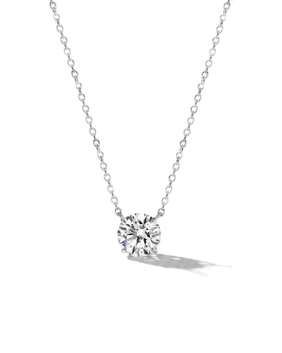 1.00ct F-VS1 Core Round Solitaire Necklace