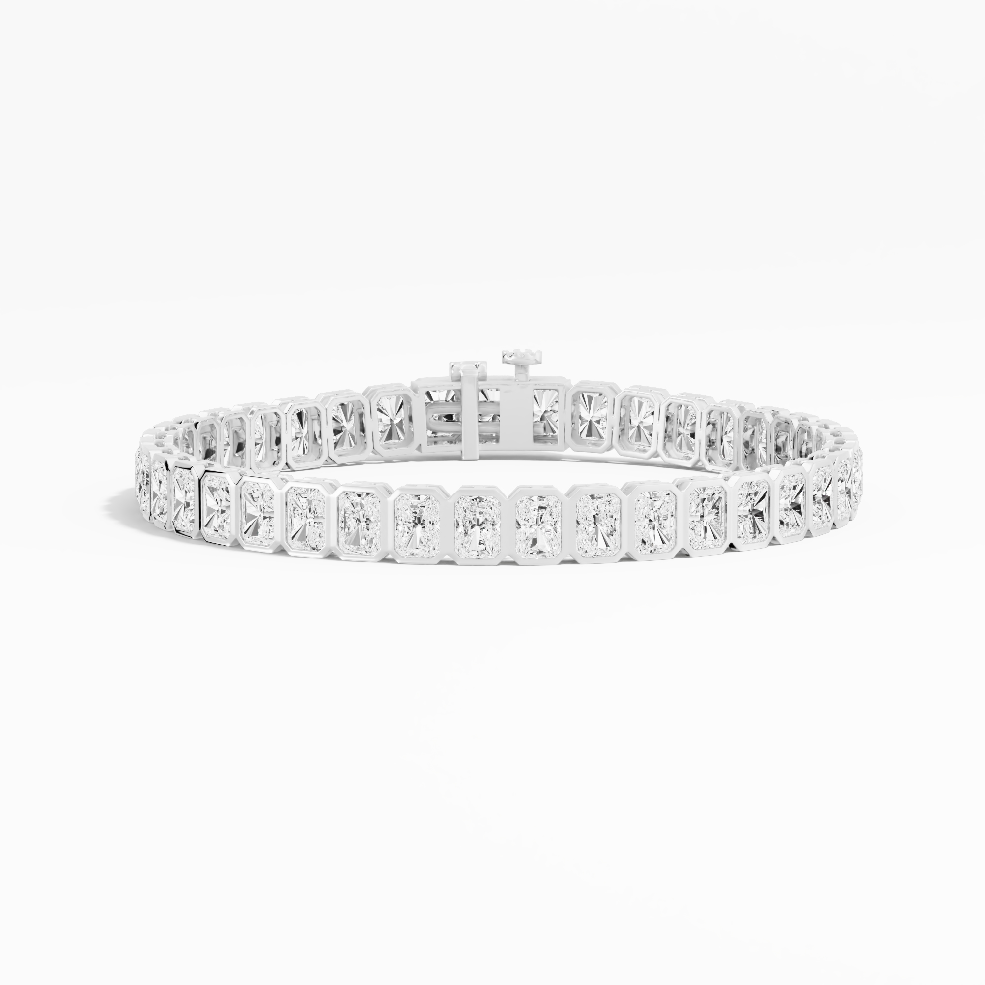 15.30ct Radiant Lab Diamond Tennis Bracelet 14K Solid Gold