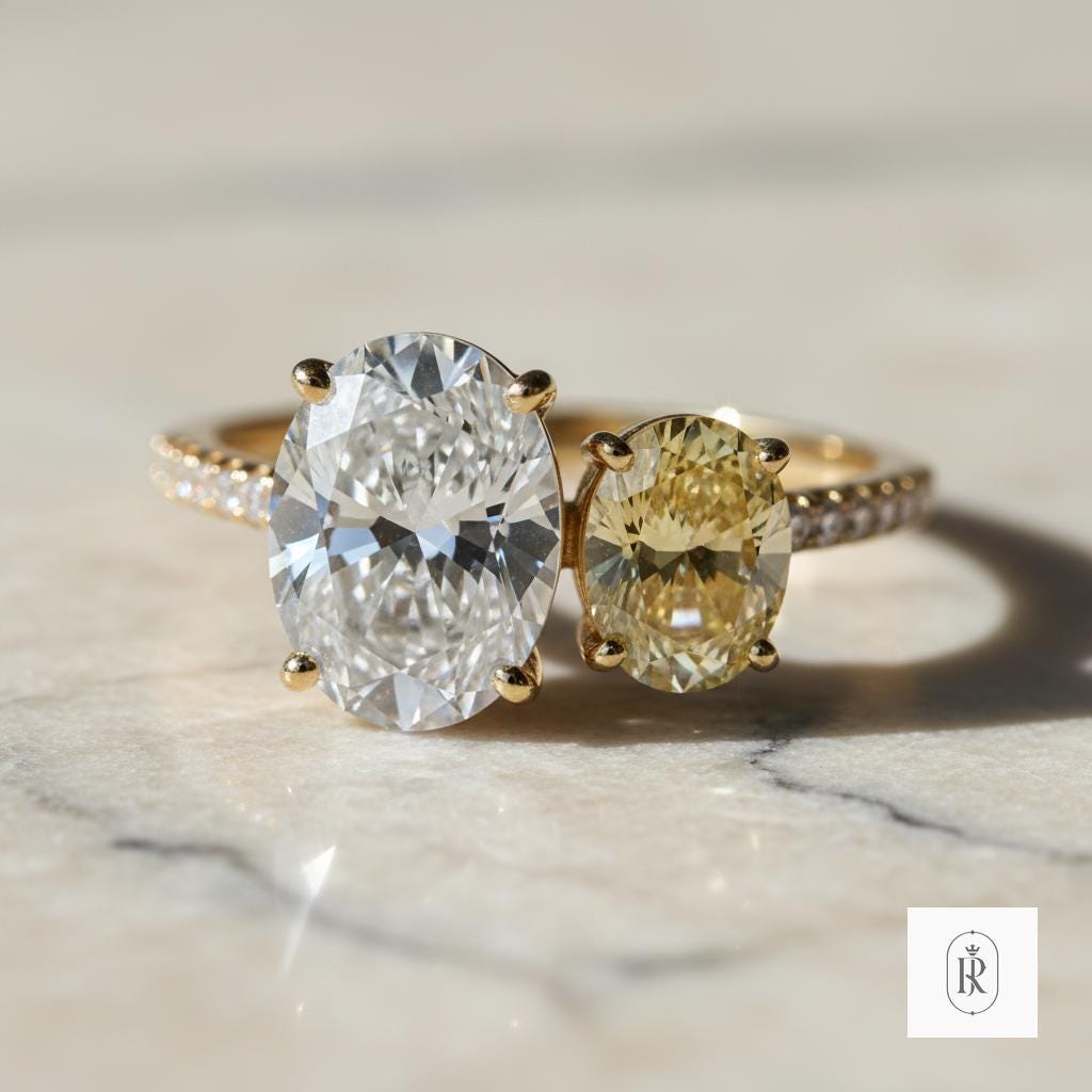 Pear Cut Diamond Ring: Canary Yellow, Lab Grown - 14K Gold