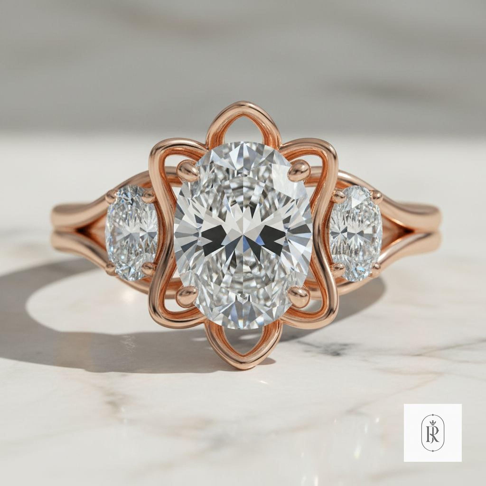 Oval Lab Diamond Ring: Sustainable Engagement Jewelry (1.75ct, 14K)