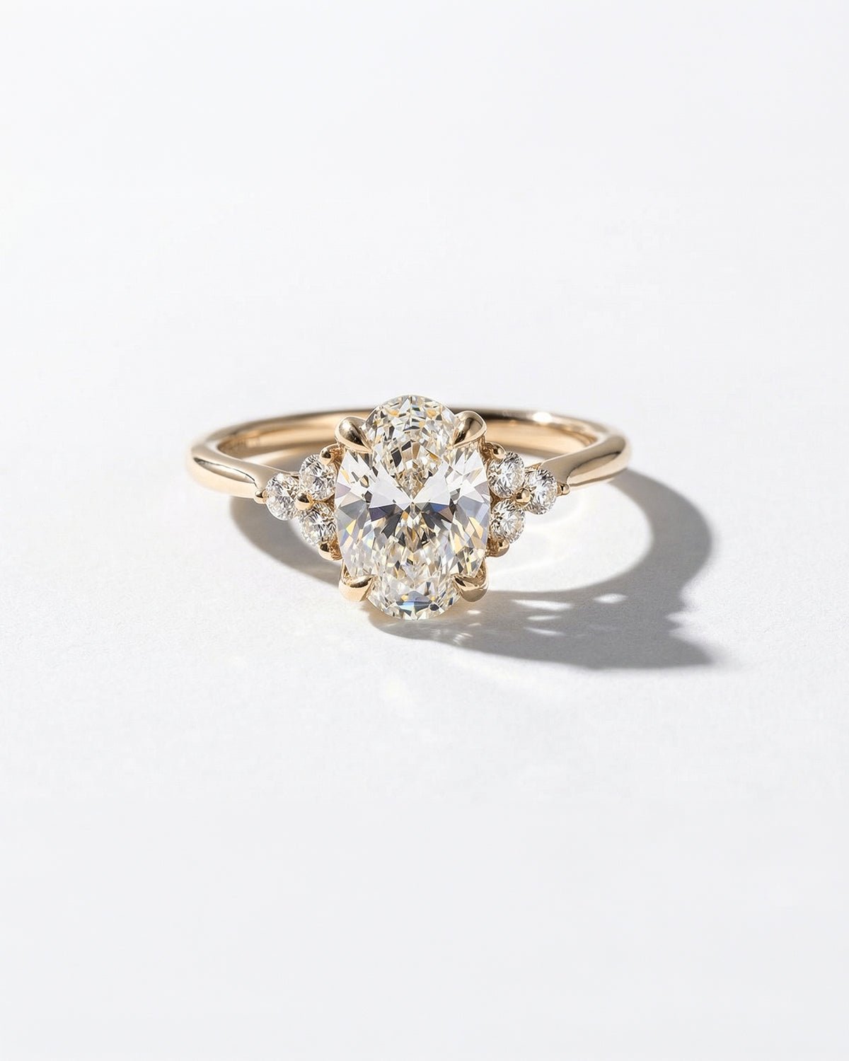 Lindsey Oval with Petal Prongs & Diamond Bridge