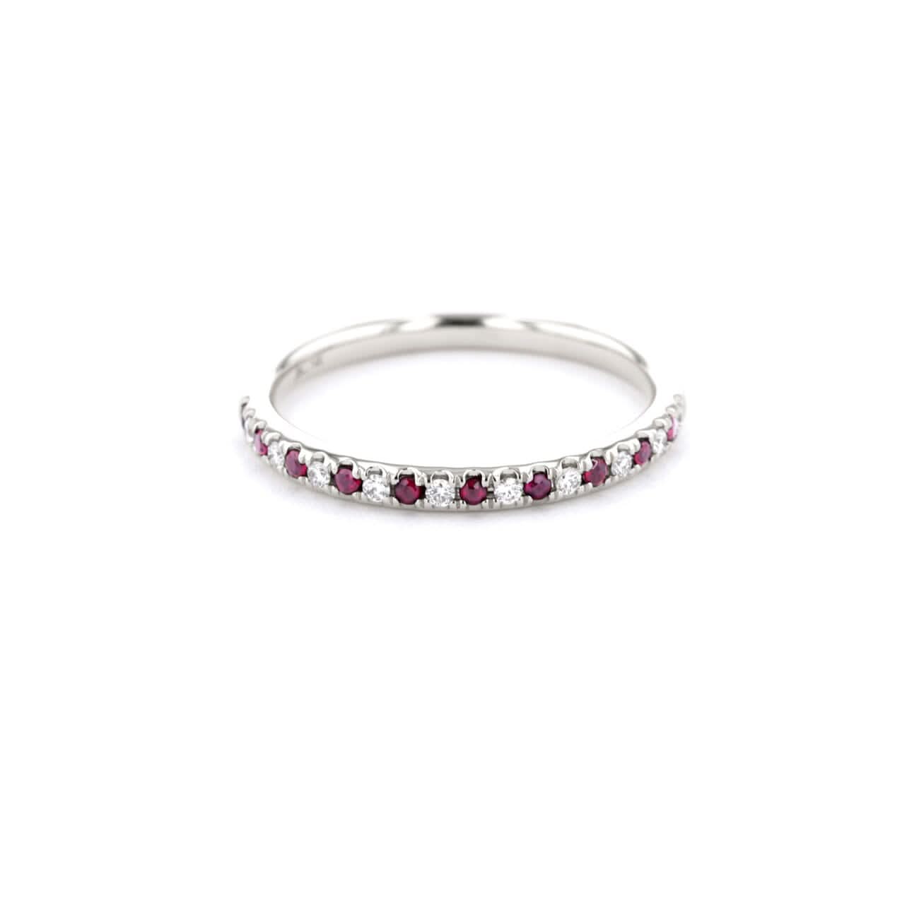 2.2mm Pavé Diamond & Ruby Ring