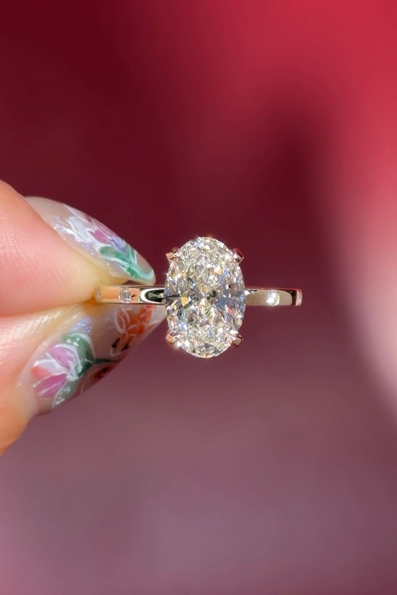 2.04ct D-VS1 Oval Lab Diamond Kayla Inlay