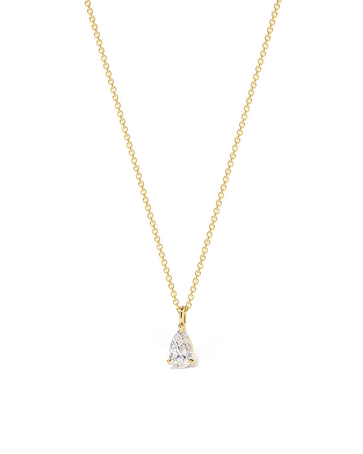 Core Pear Solitaire Diamond Necklace