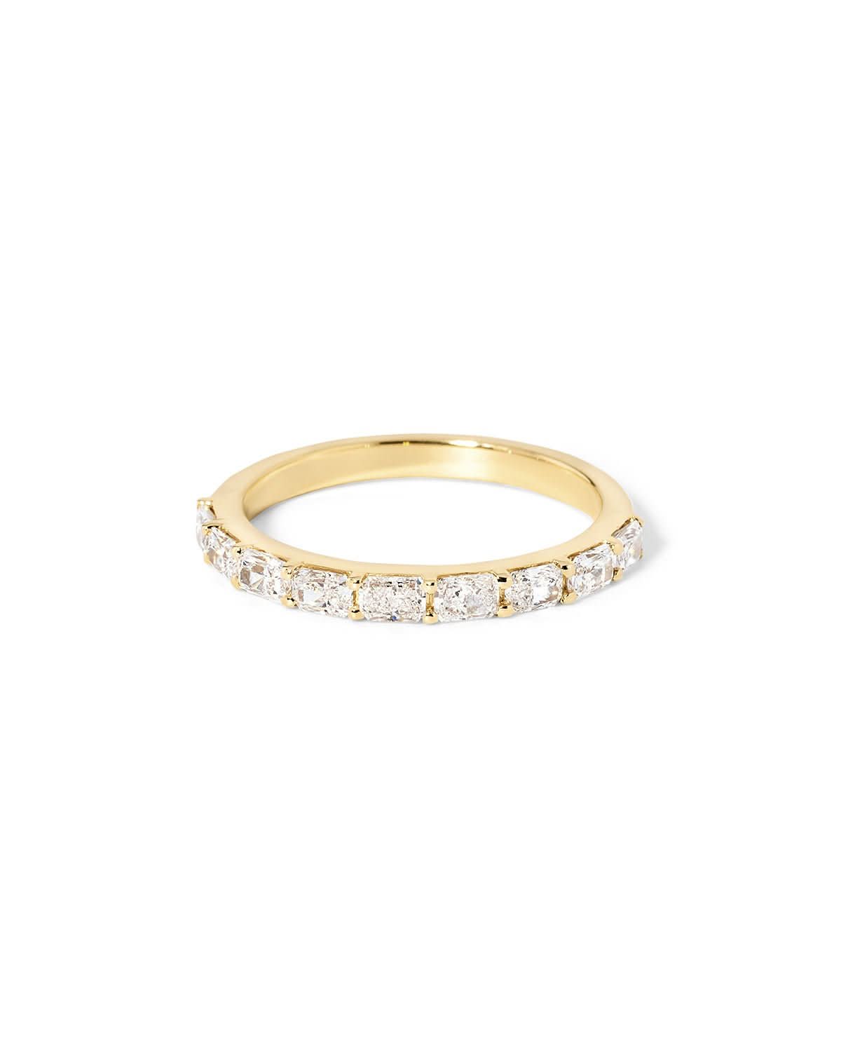 Double Prong East West Radiant Floating Diamond Ring