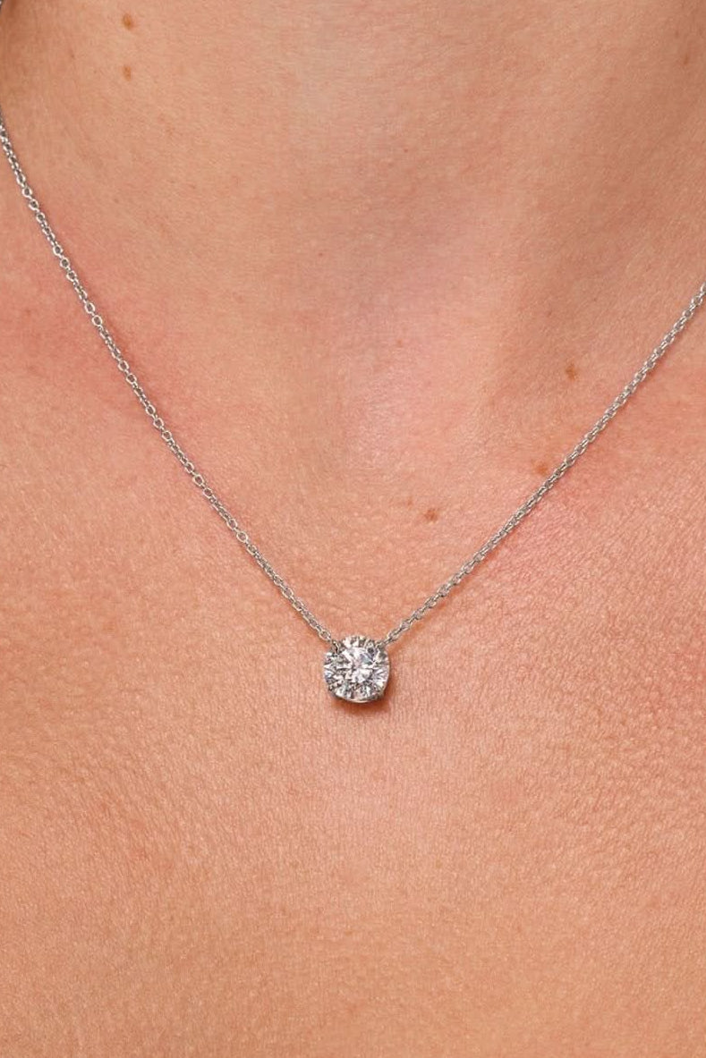 2.14ct F-VS1 Core Round Solitaire Necklace