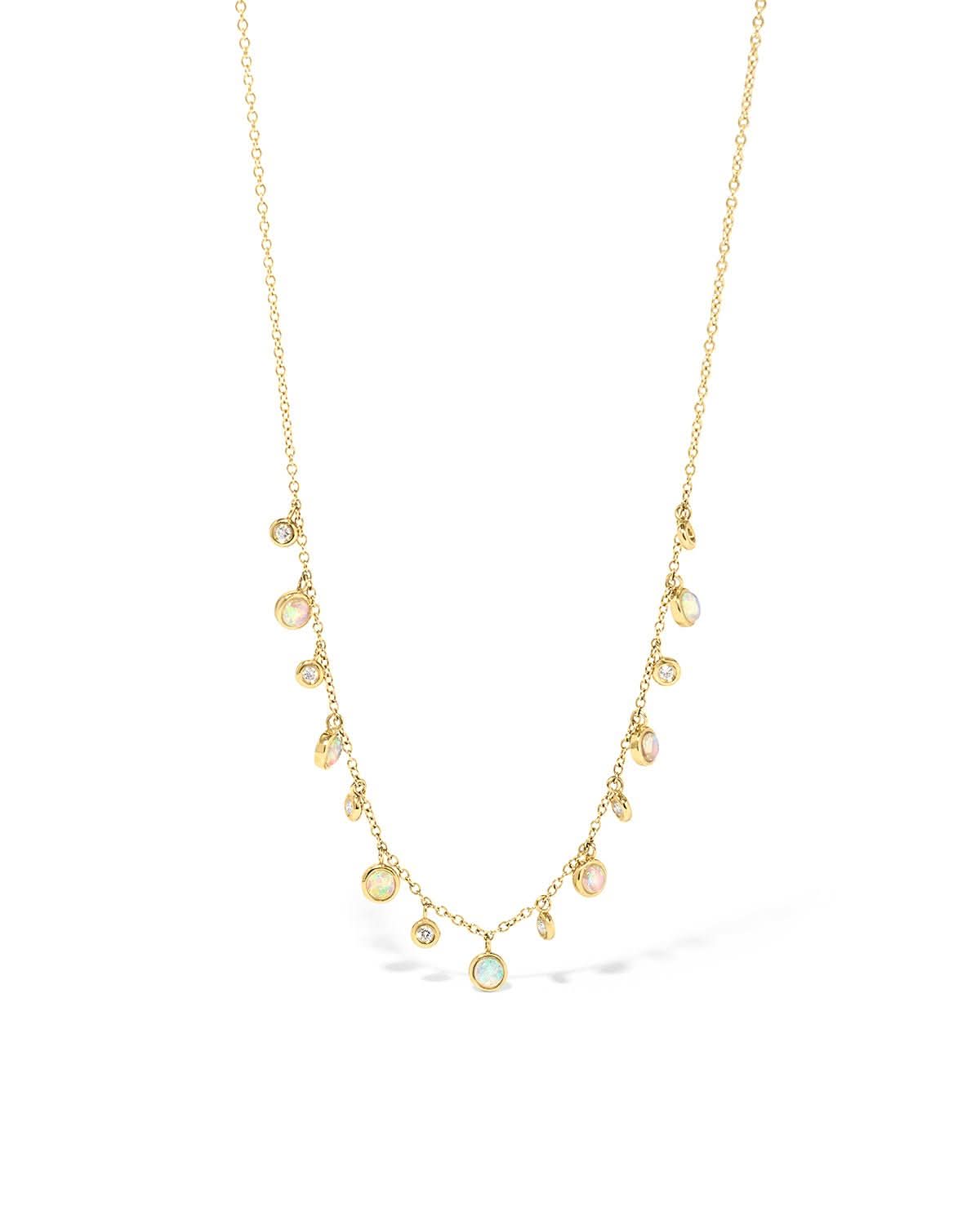 Opal & Diamond Drip Necklace