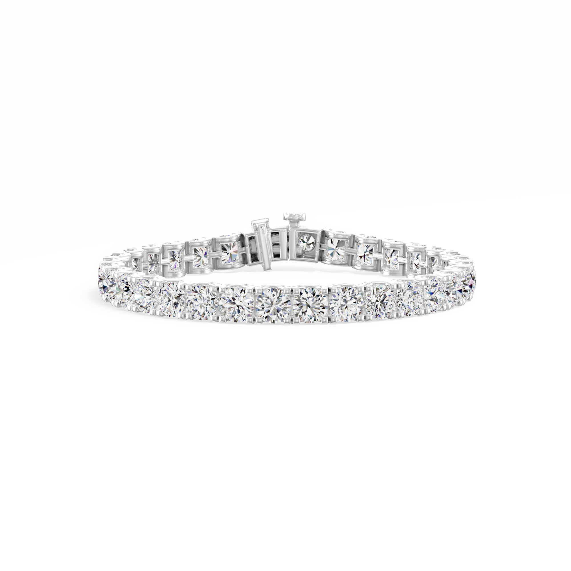 16.14ct Round Lab Diamond Tennis Bracelet 14K Solid Gold