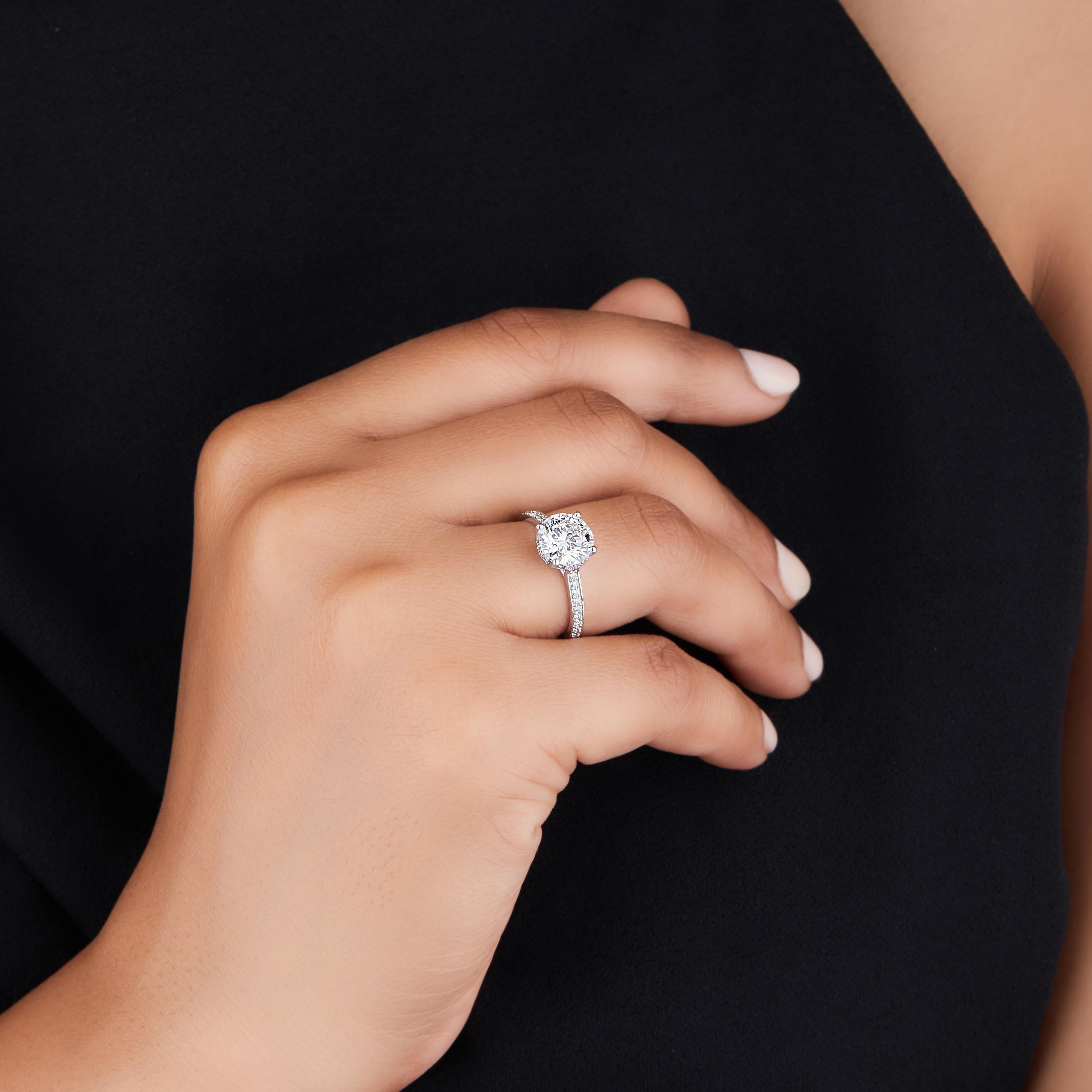 1.92ct Round Lab Diamond Engagement Ring 14K White Gold, Prong Set Bridal Ring — View 1 of custom handcrafted Lab Diamond jewellery in 14K White Gold