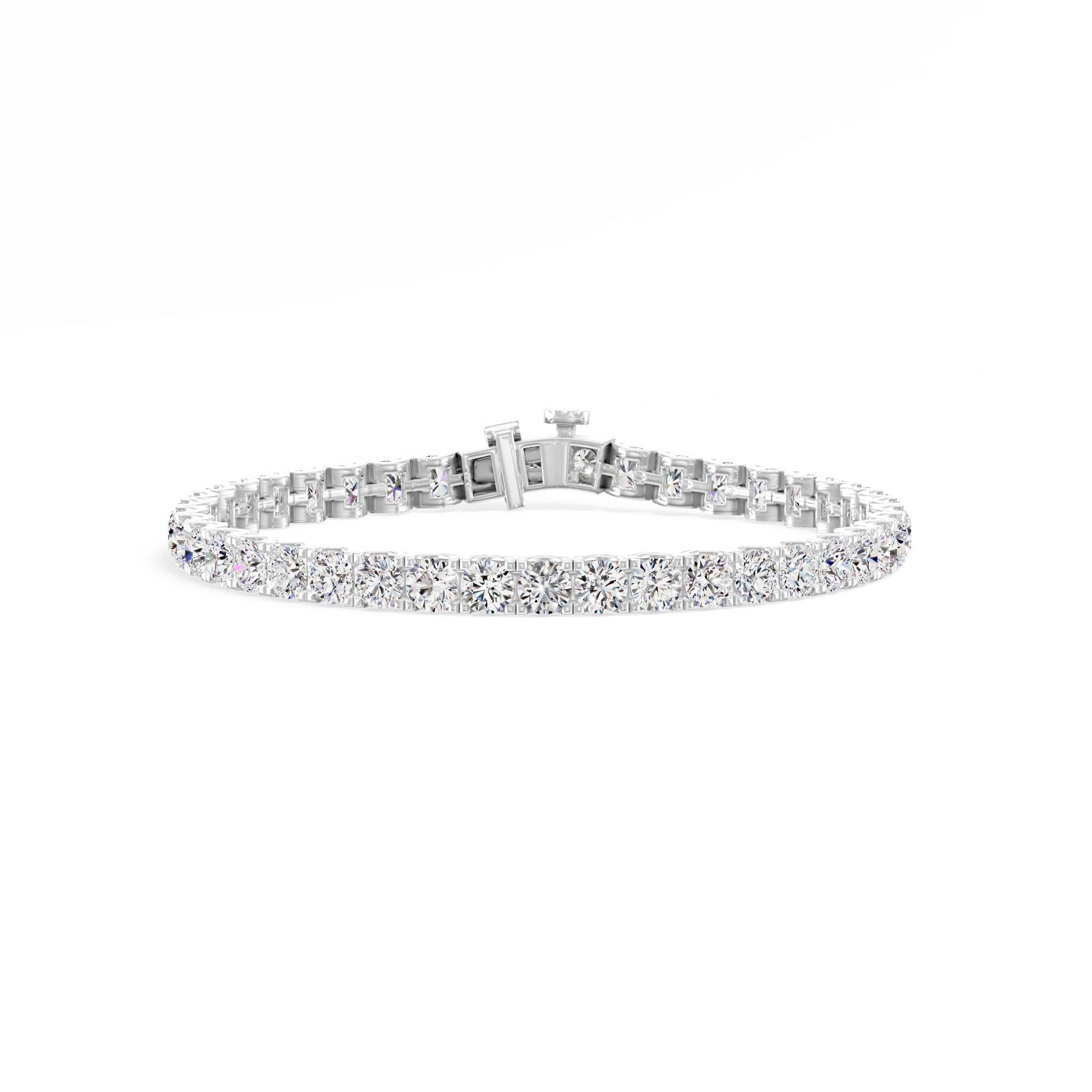14K White Gold Lab Diamond Tennis Bracelet: Handmade Luxury Jewelry — View 1 of custom handcrafted Lab Diamond jewellery in 14K White Gold