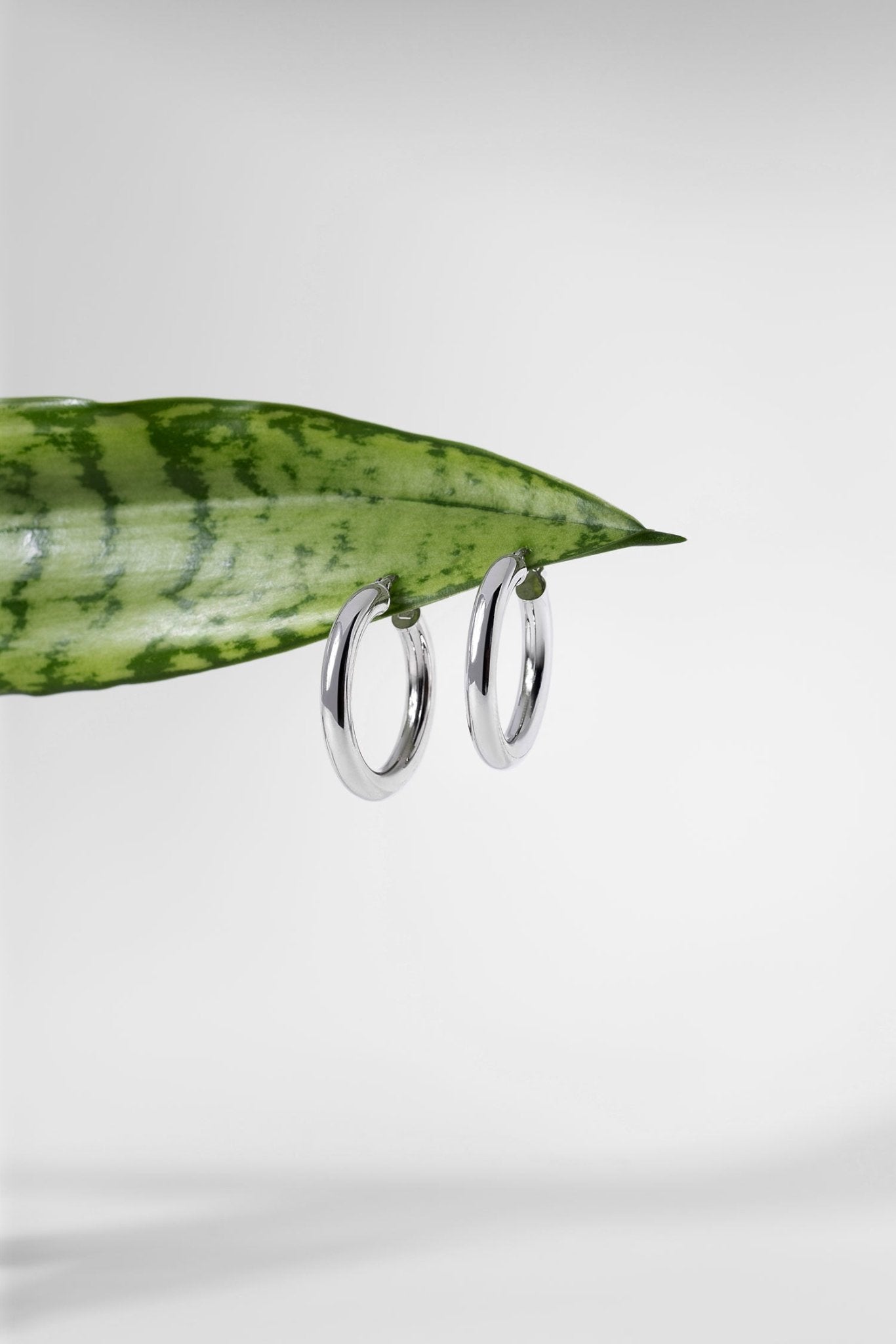 27x4mm Hollow High Polish Hoop 14k White