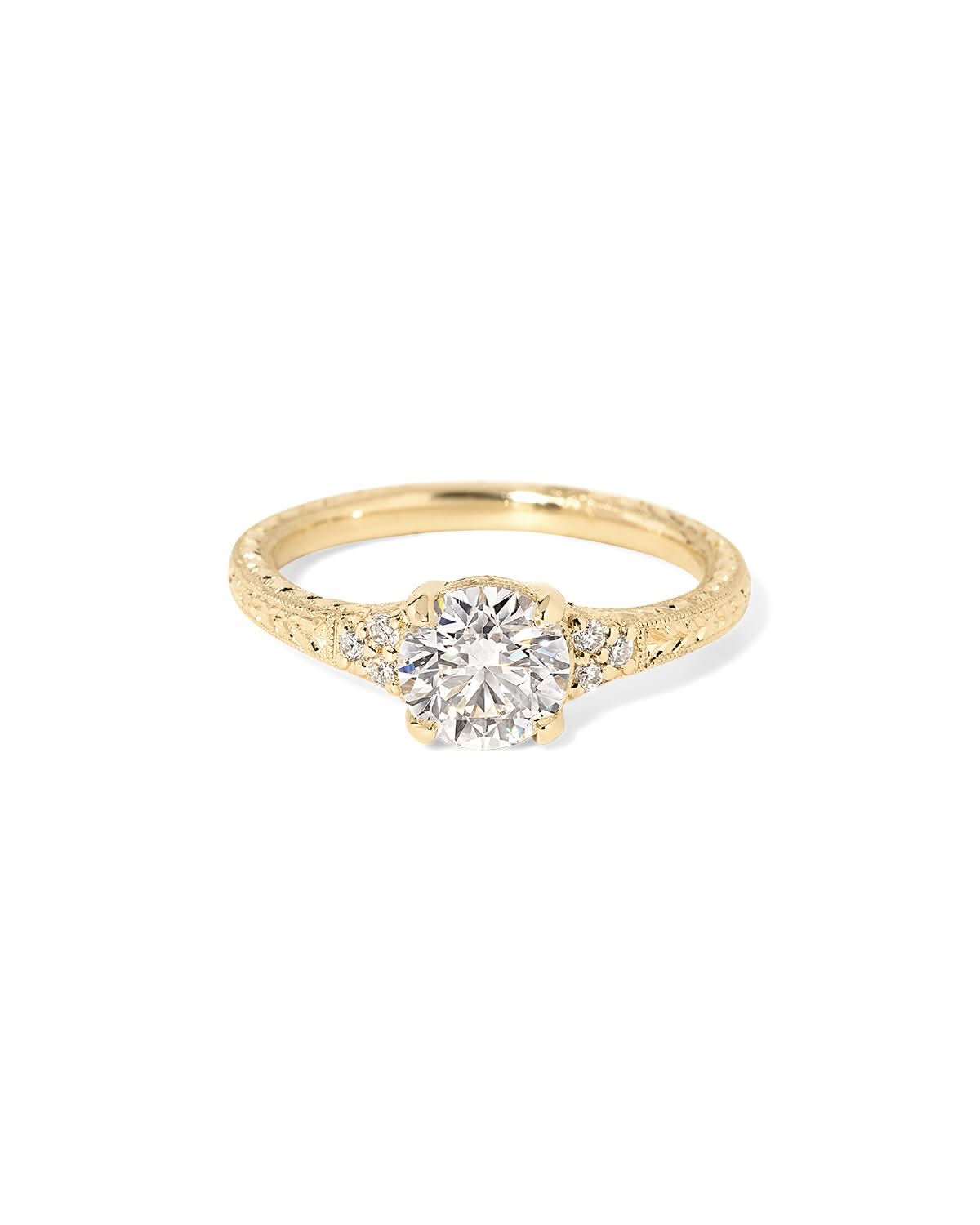 Isla Round Hand Engraved Ring