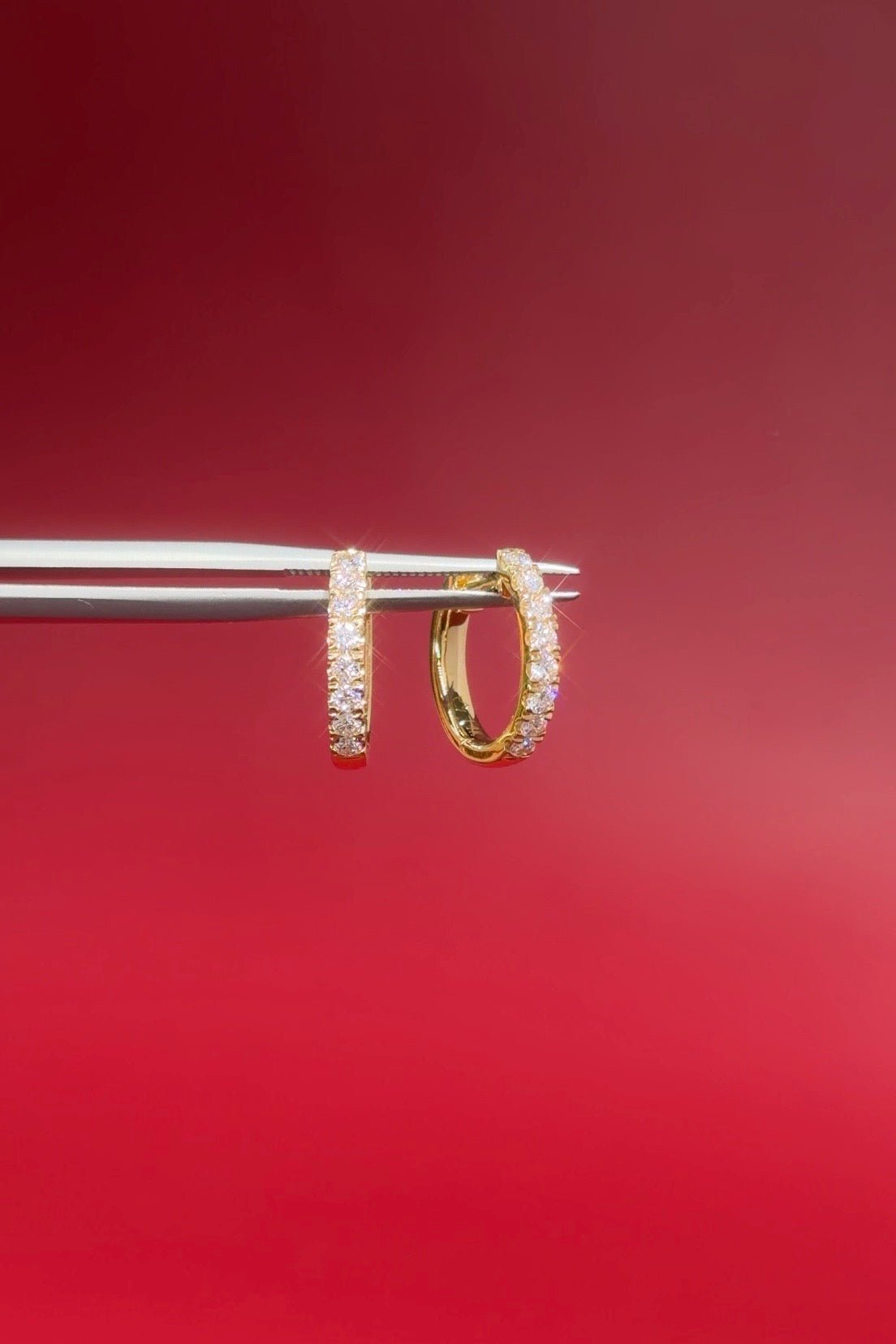 13x2mm Core Pavé Hoop 14k Yellow