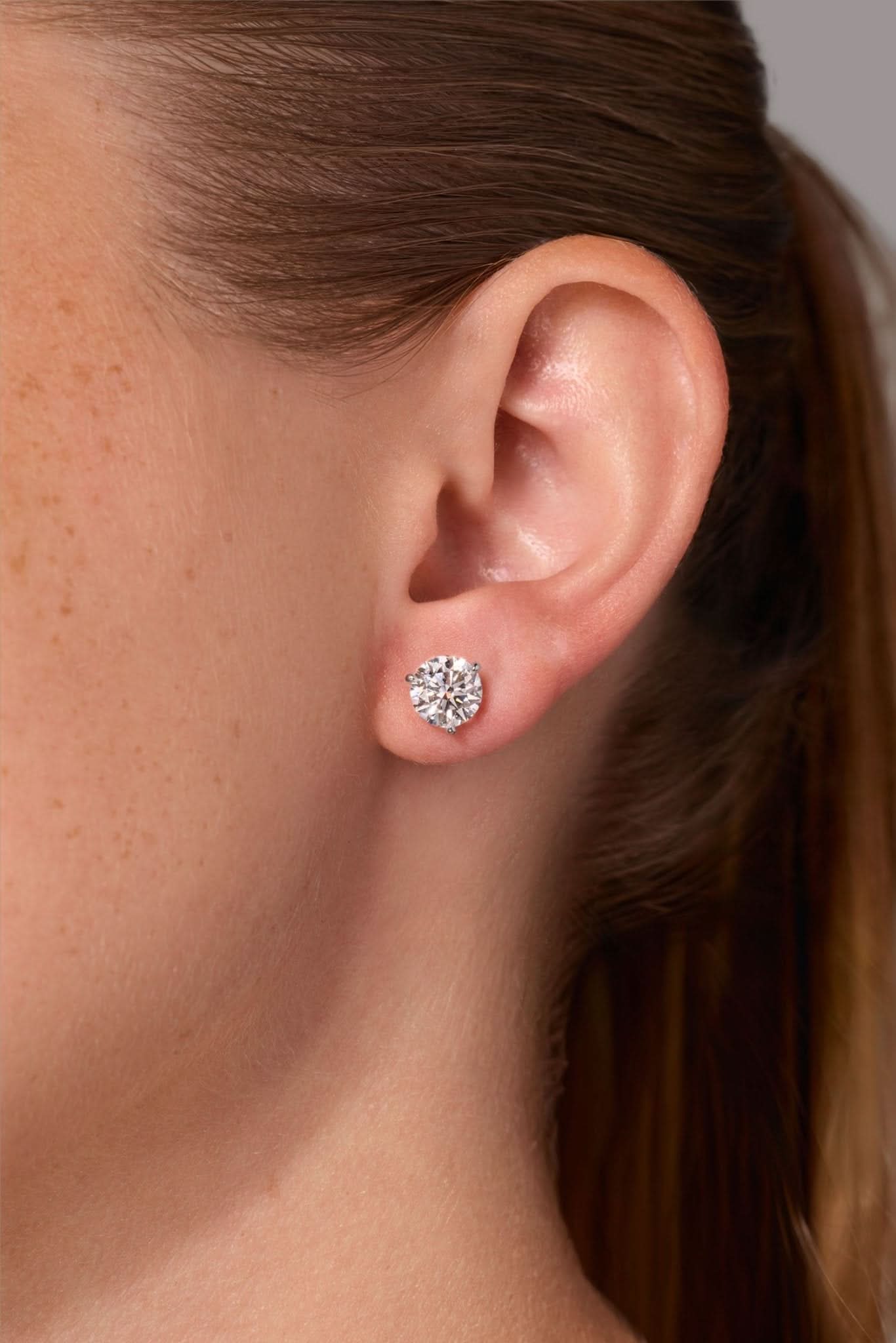 2.71ct D-VVS1 Round Lab Diamond Juliette Studs