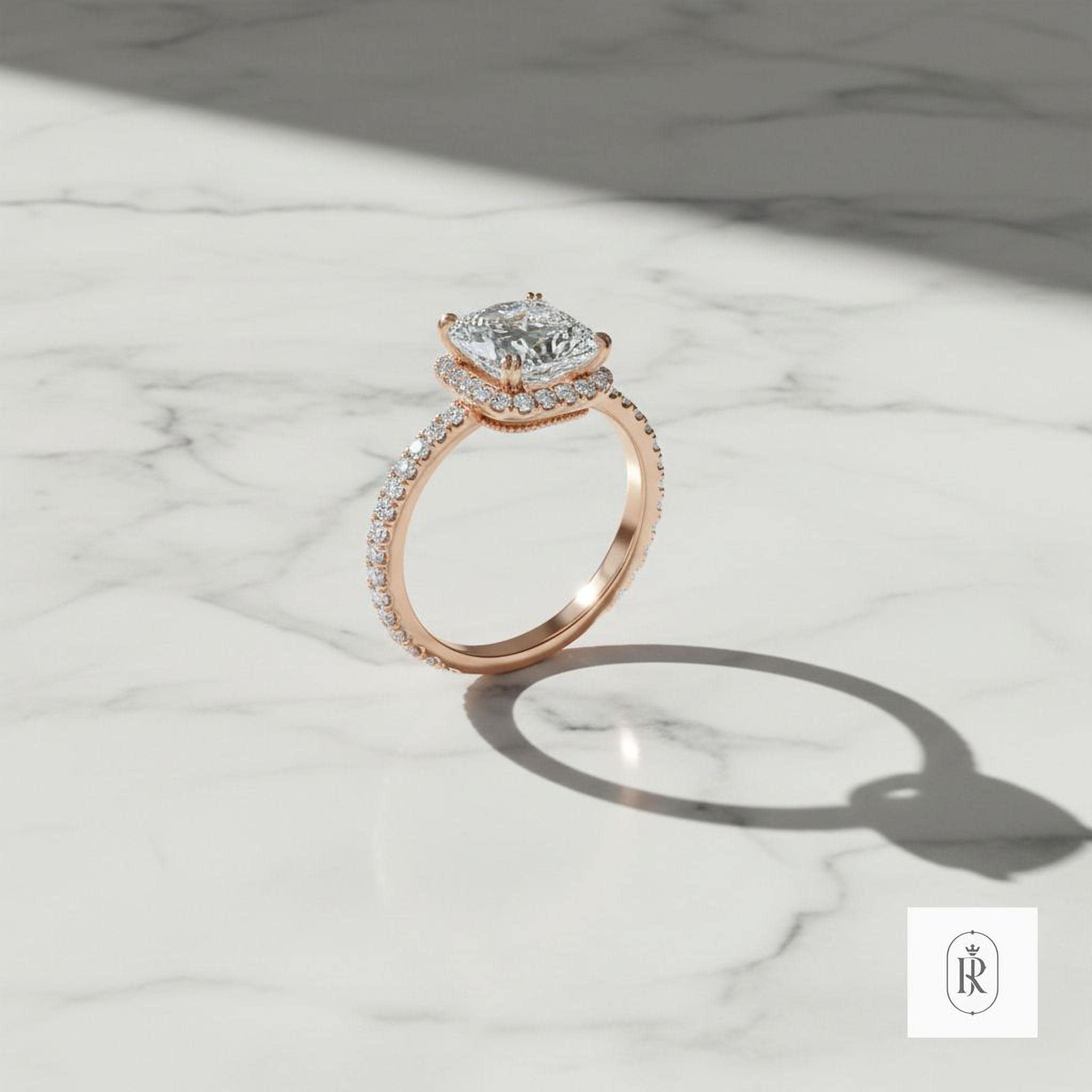 Lab Grown Diamond Ring: Oval Champagne Stone (14K Rose Gold) — View 1 of custom handcrafted Lab Diamond jewellery in 14K Rose Gold