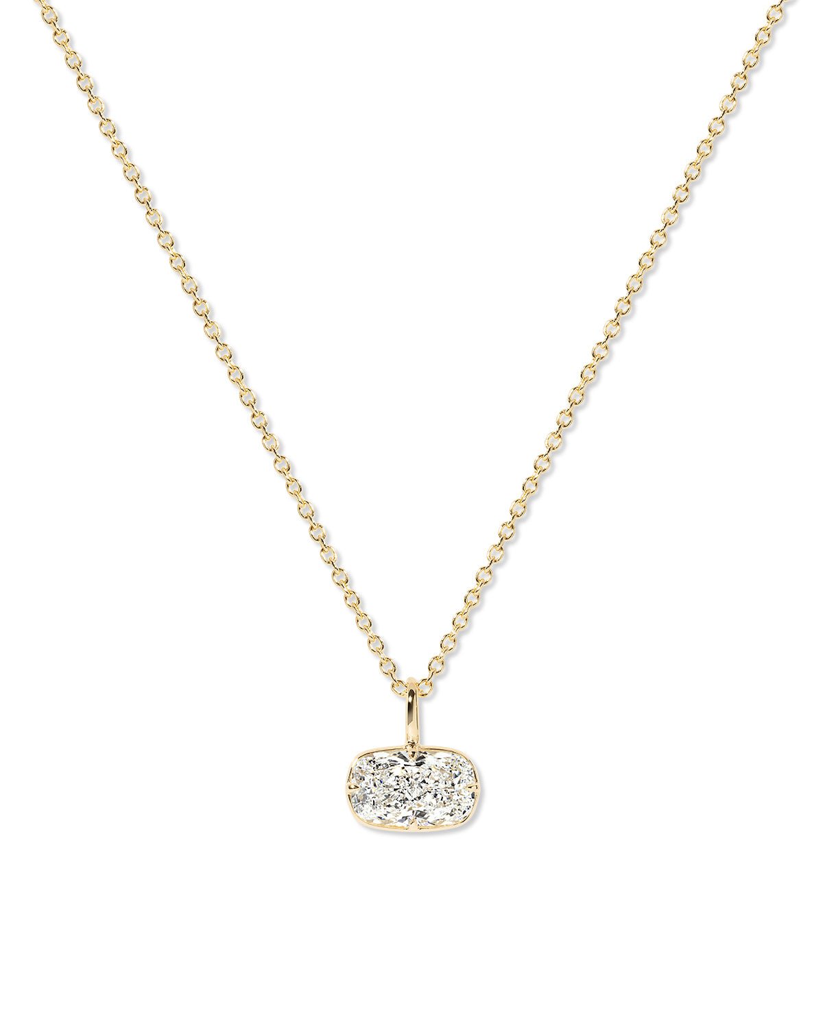 2.25ct D-VVS1 East West Cushion Compass Necklace