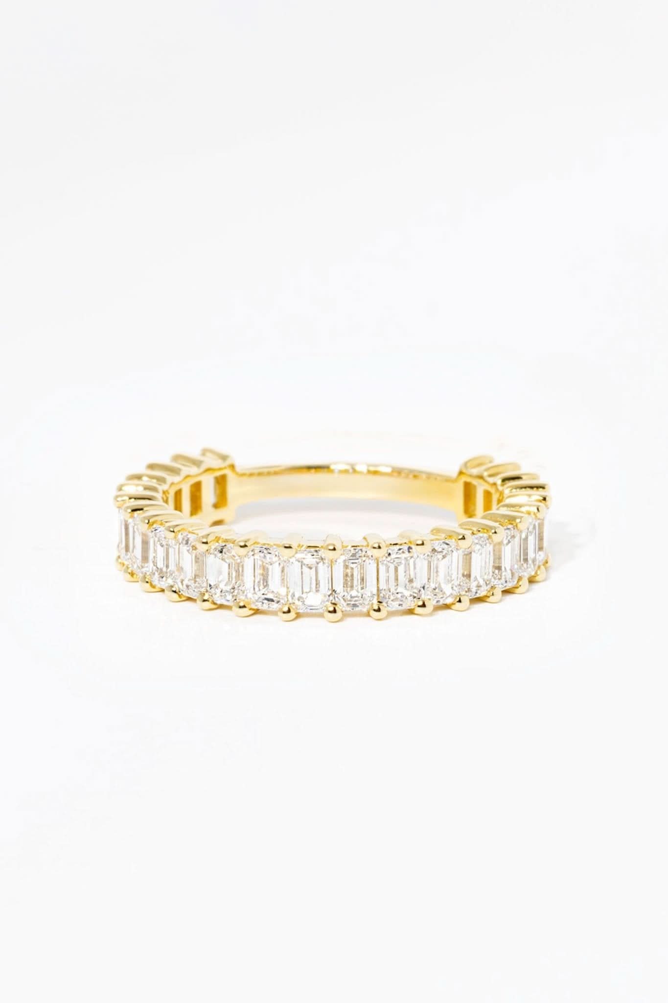 3.0mm Mini Emerald Diamond Ring