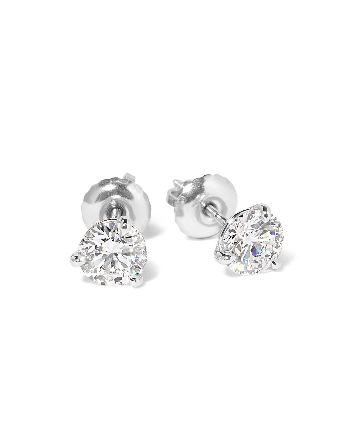 1.04ct D-VVS1 Core Round Lab Diamond Martini Studs