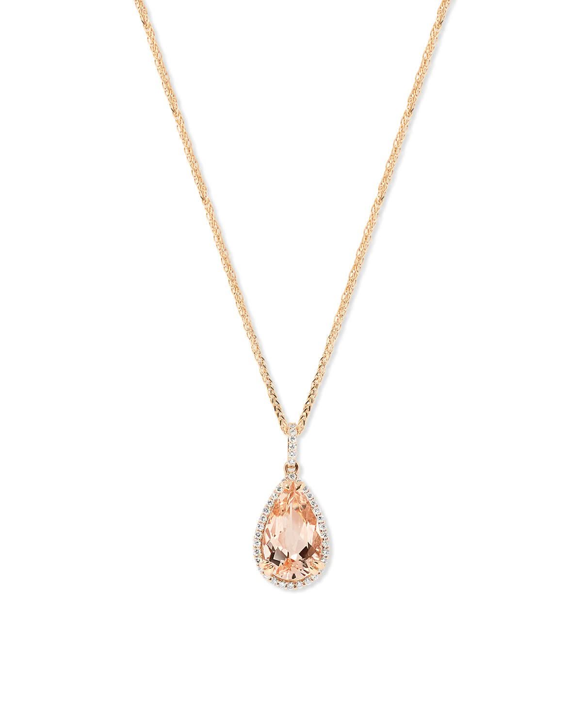 4.04ct Morganite Pendant Necklace