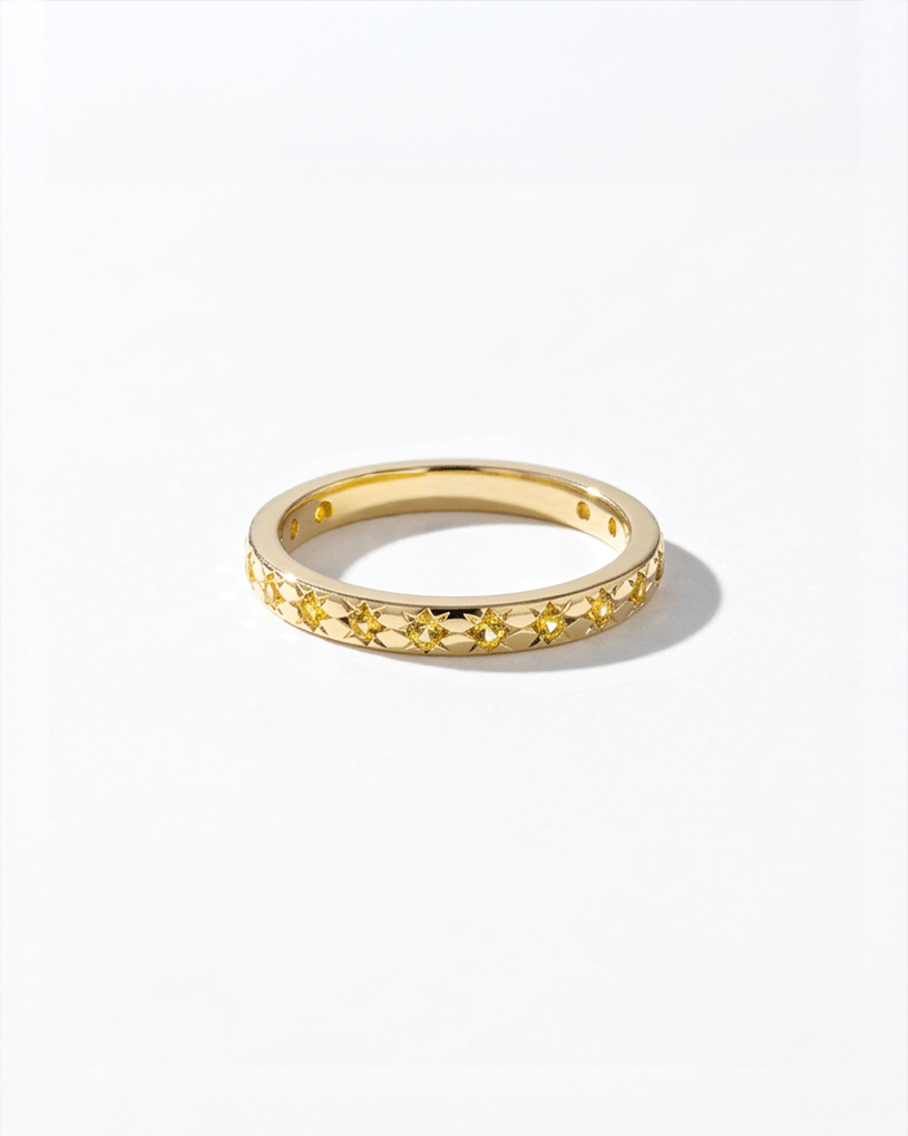 Natural Yellow Sapphire Star Band