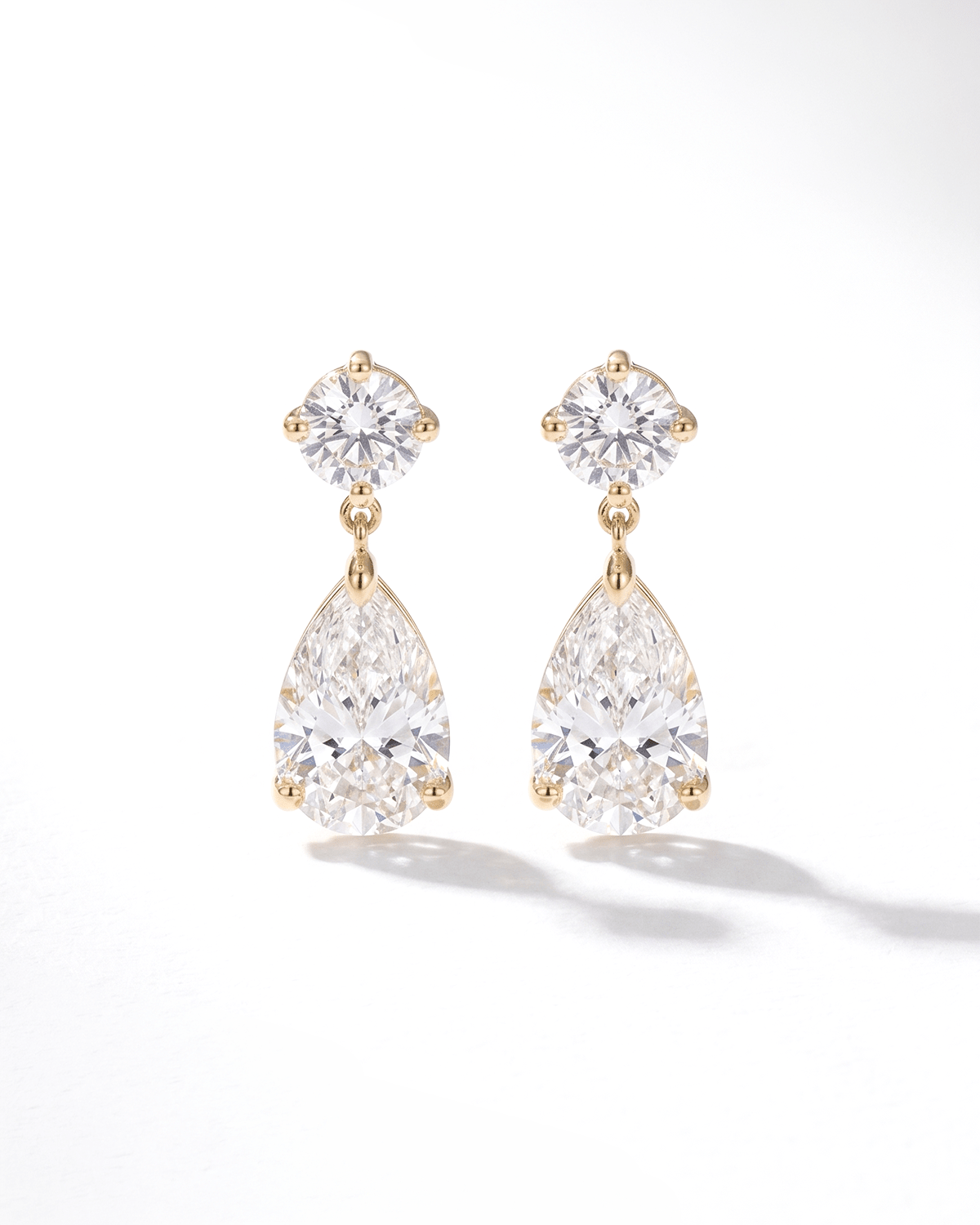 5.4ct Round and Pear Drop Studs
