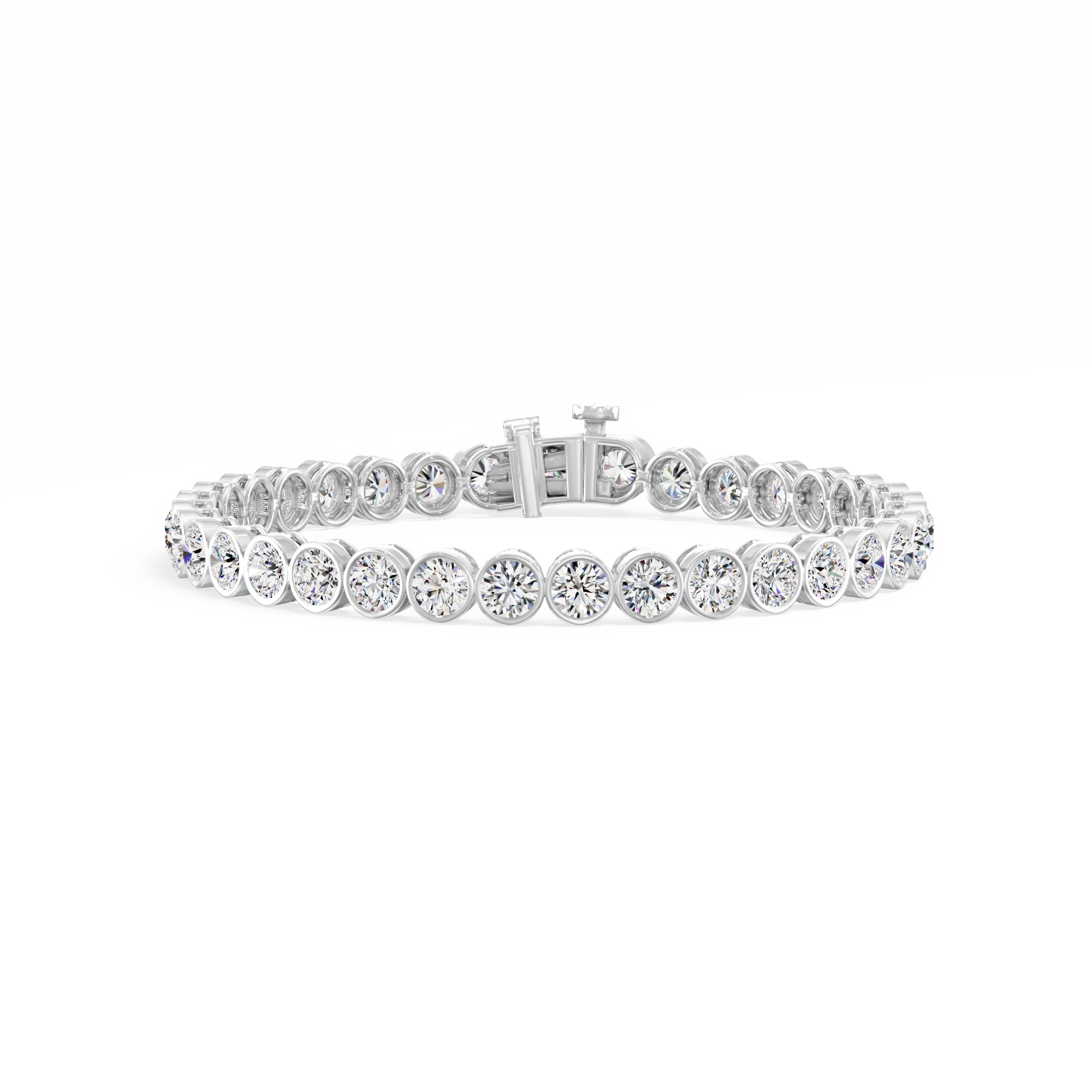 9.43ct Round Lab Diamond Tennis Bracelet 14K Solid Gold — View 1 of custom handcrafted Lab-Created Diamond jewellery in 14K White Gold