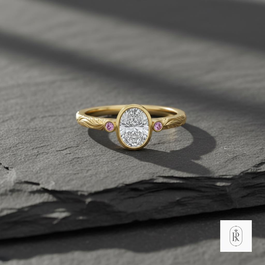 Lab Grown Diamond Engagement Ring, 2ct Round, 14K Yellow Gold (Minimalist) — View 1 of custom handcrafted Lab Diamond jewellery in 14K Yellow Gold