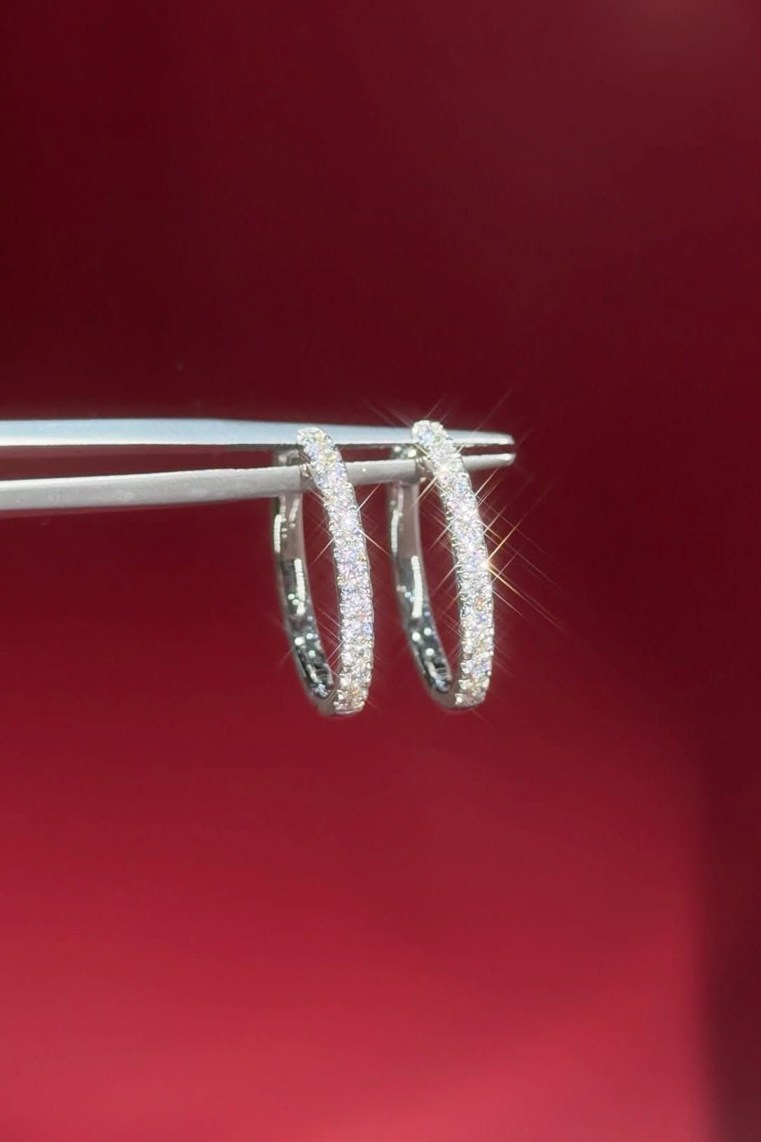 Classic 20mm Pavé Hoops White Gold