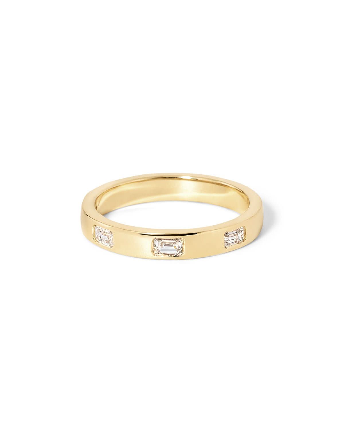 Emerald Diamond Inlay Band