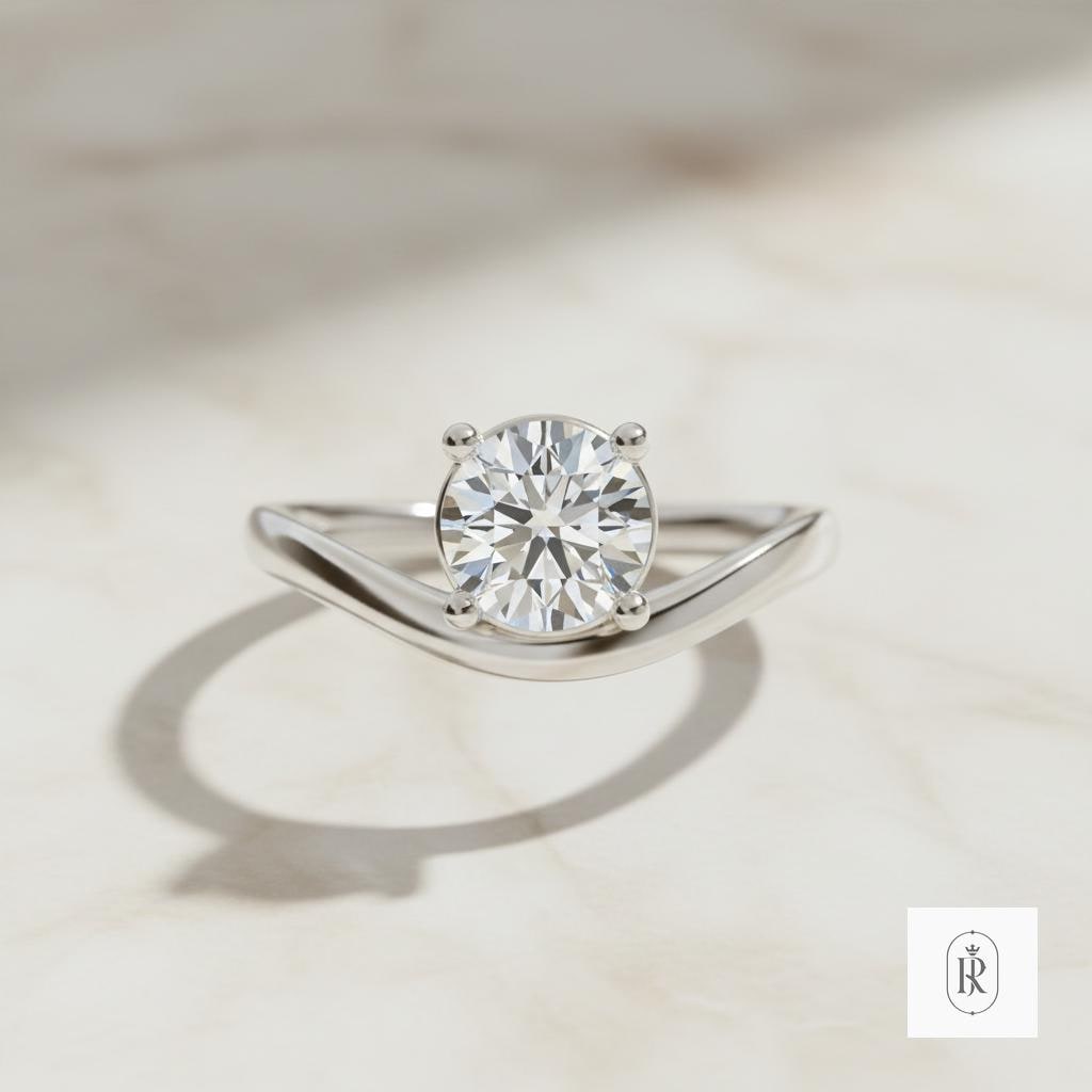 1.01ct Round Lab Diamond Solitaire Engagement Ring 14K White Gold Prong Set Bridal Ring