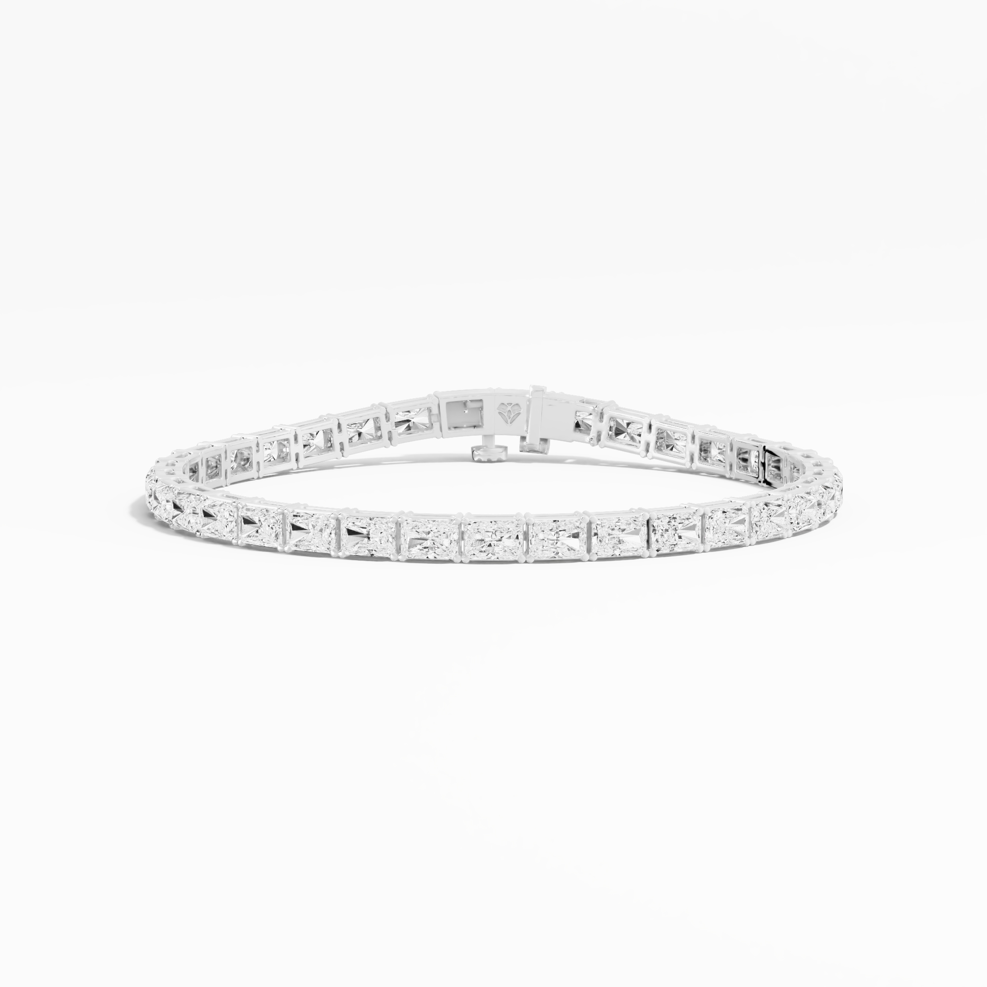 9.04ct Radiant Lab Diamond Tennis Bracelet 14K Solid Gold — View 1 of custom handcrafted Lab-Created Diamond jewellery in 14K White Gold
