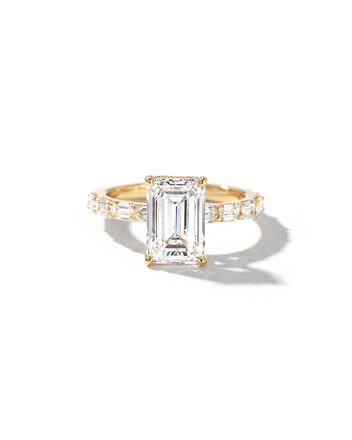 Emerald Lab Diamond East West Ring