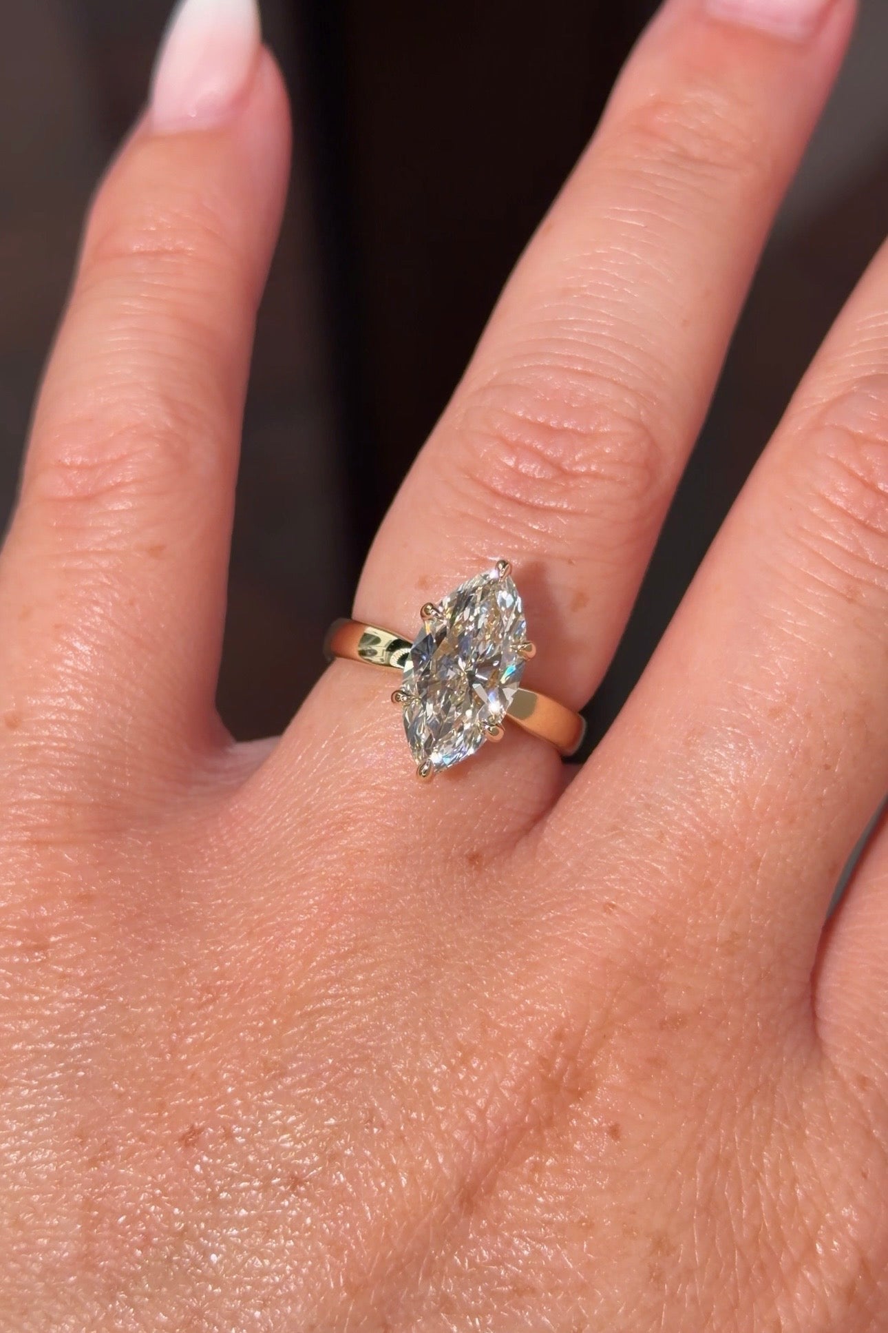 3.03ct F-VS1 Marquise Lab Diamond Taper Leah