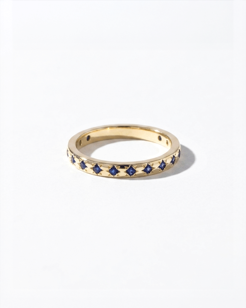 Natural Blue Sapphire Star Band