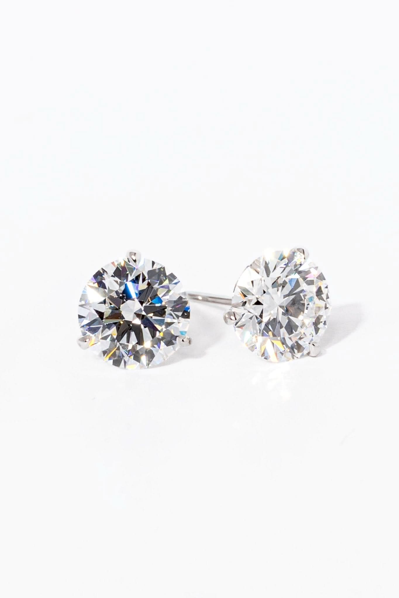 3ct Core Round Lab Diamond Martini Studs