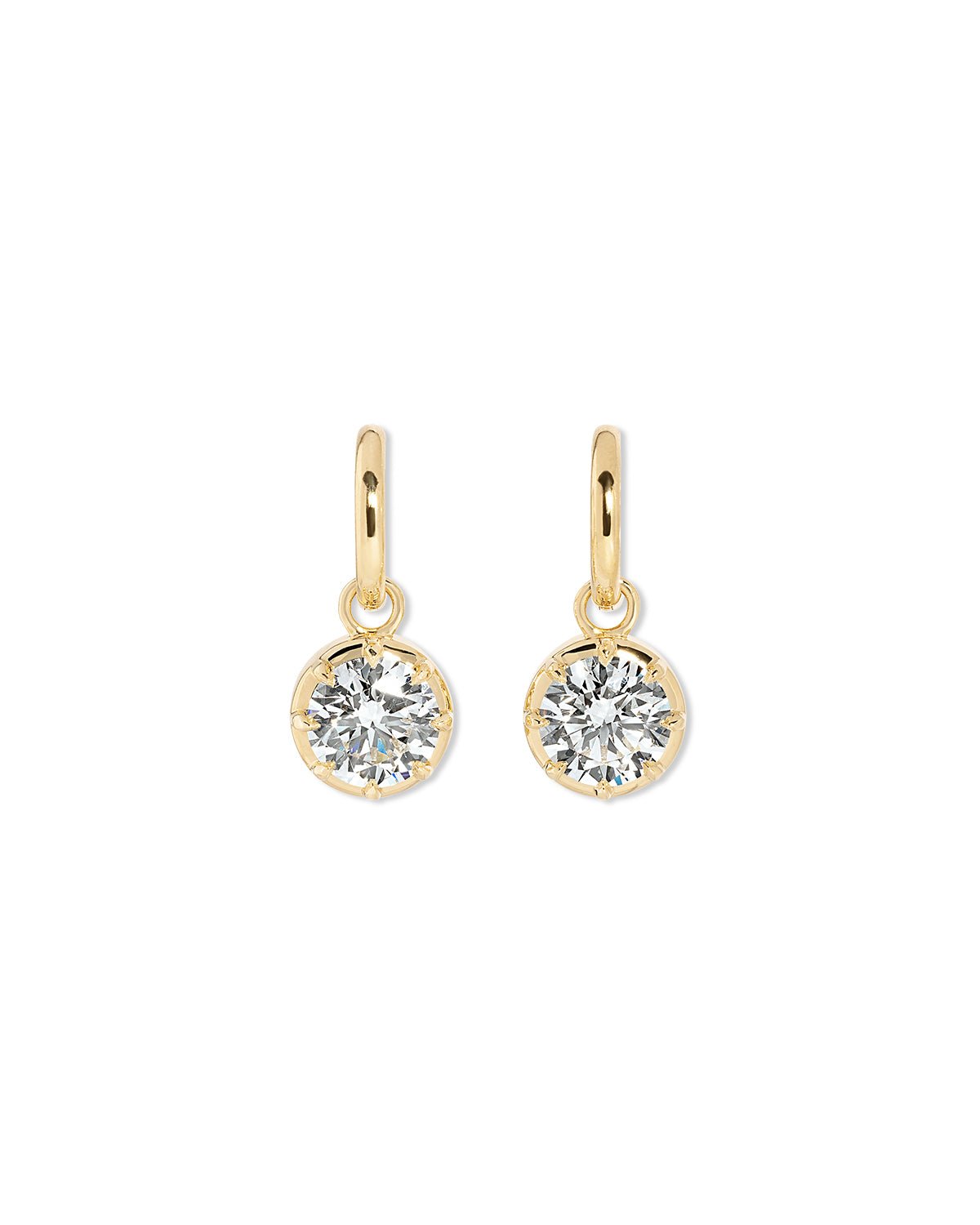Georgian Set Round Drop High Polish Hoops