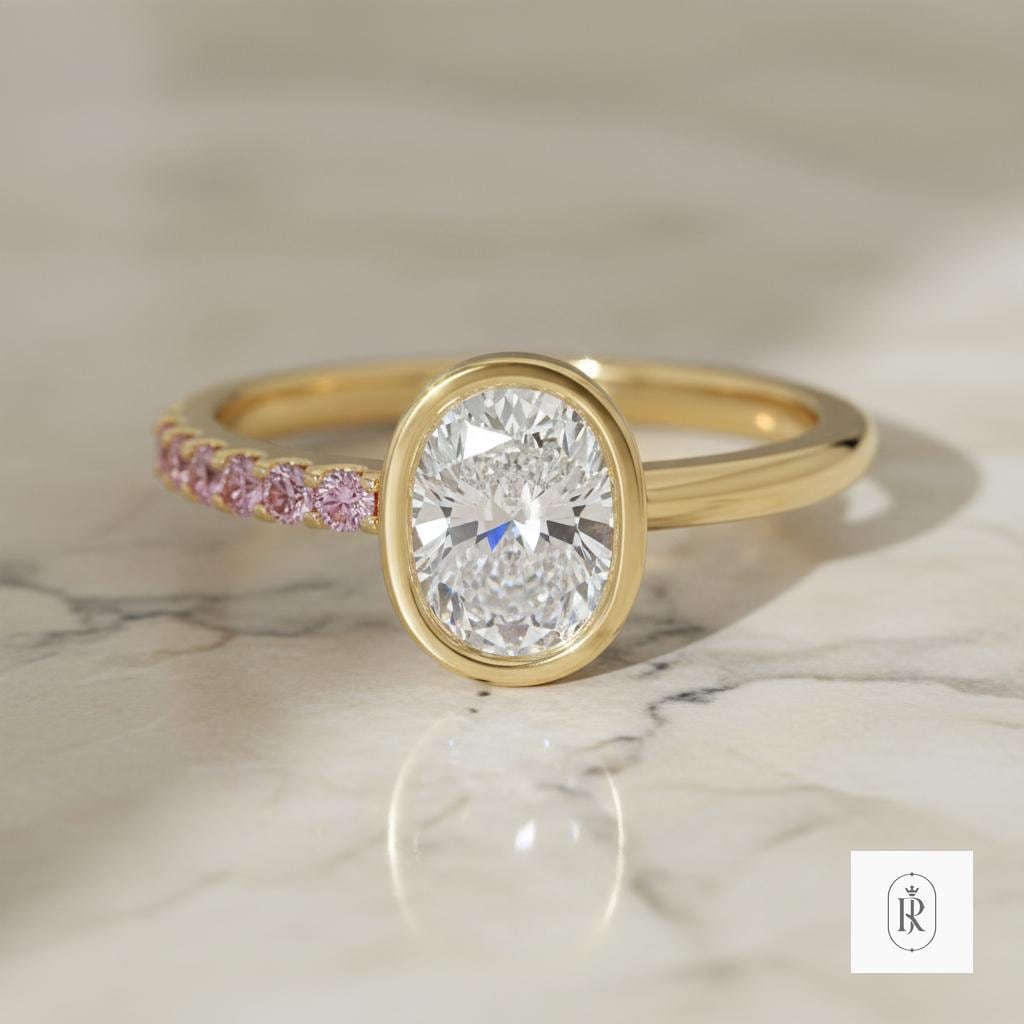 Solitaire Engagement Ring: Round Lab Diamond (14K Yellow Gold) — View 1 of custom handcrafted Lab Diamond jewellery in 14K Yellow Gold