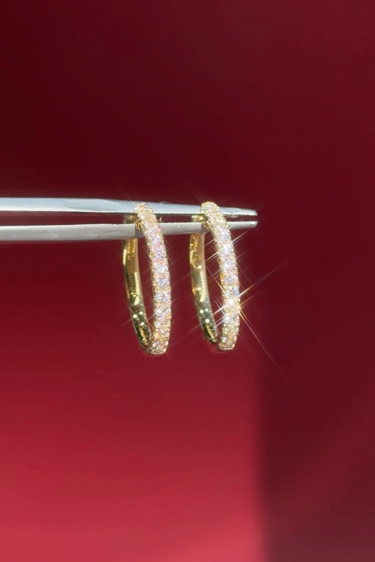 Classic 20mm Pavé Hoops Yellow Gold