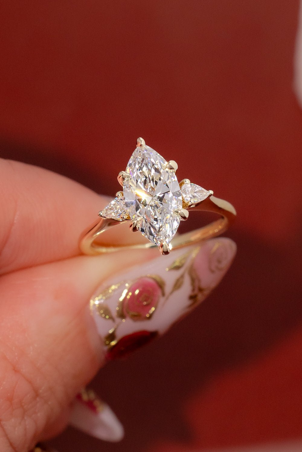 2.09ct F-VS1 Marquise Lab Diamond Petite Gracie