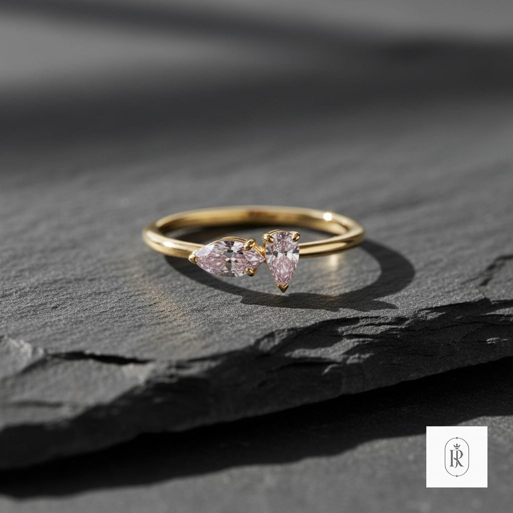 Oval Pink Diamond Ring: Lab-Grown, 14K Solid Gold - Sustainable — View 1 of custom handcrafted Lab Diamond jewellery in 14K White Gold