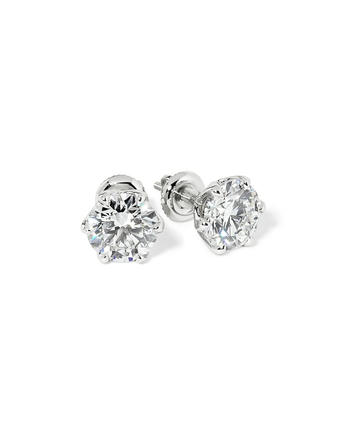 4.08ct D-VS1 Caraline Round Lab Diamond Studs