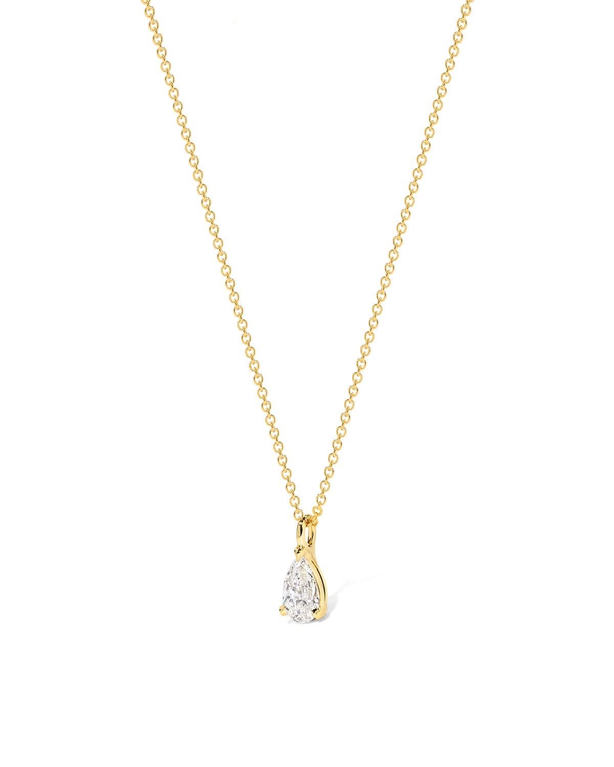 1ct Core Pear Solitaire Diamond Necklace